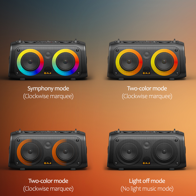 AJ ลำโพงบลูทูธ รุ่น BOM-87W กำลังขับ 60วัตต์ แถมฟรี!ไมค์ลอย ไฟ LED เปิด-ปิดได้ รับประกัน 1 ปี