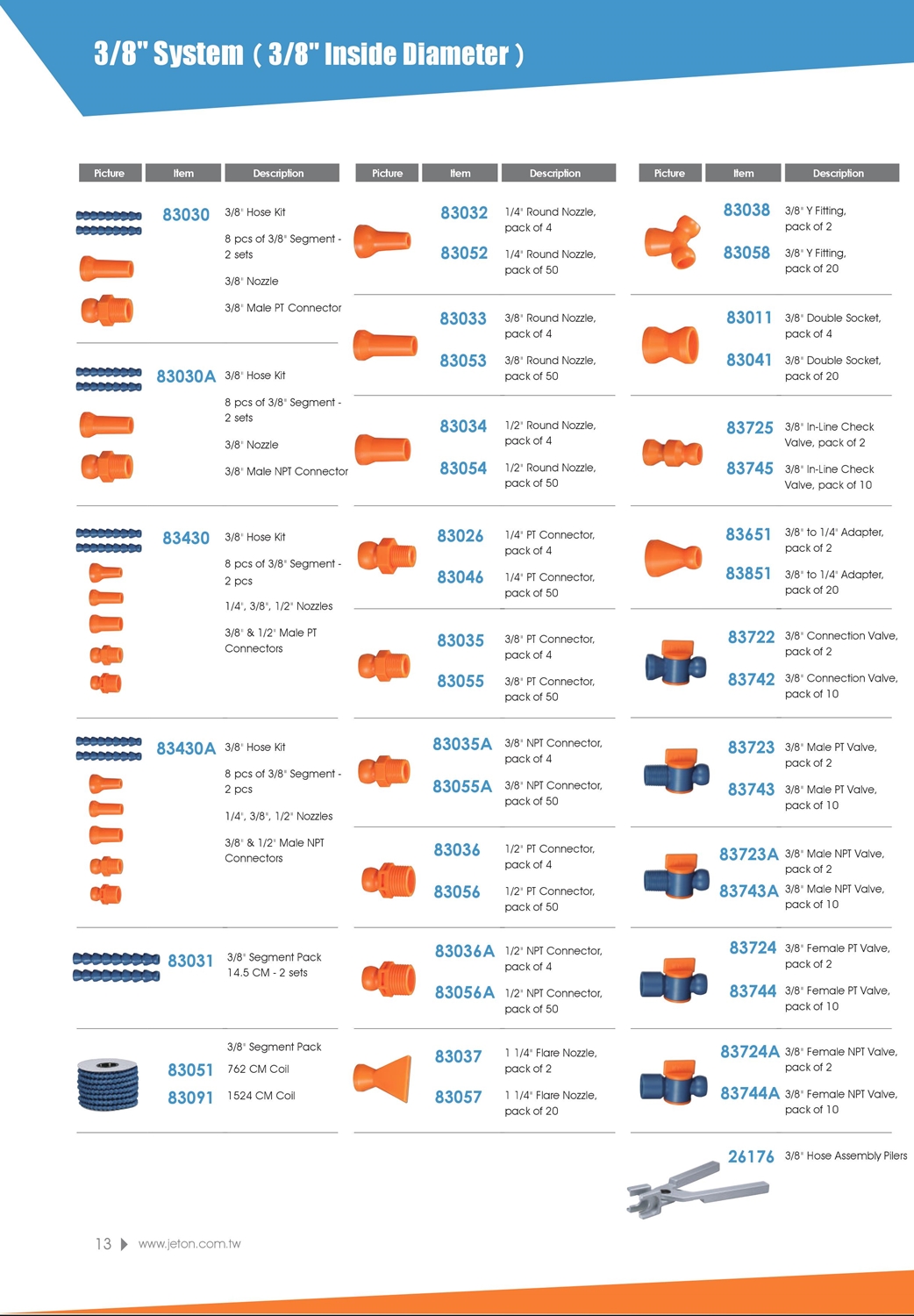 83058 - 3/8 Y Fitting Pack 20