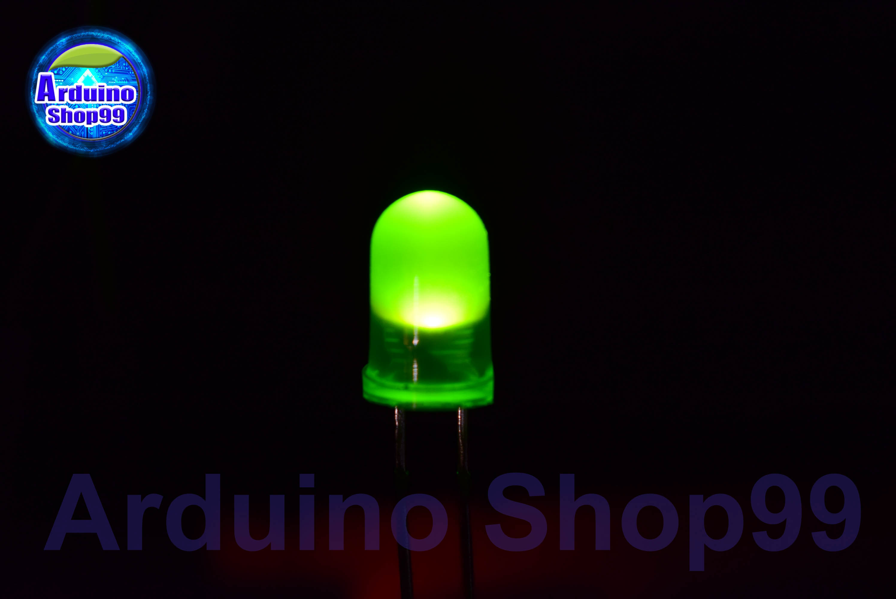 LED 5mm Green(สีเขียว) 1 ชุด 10 ตัว