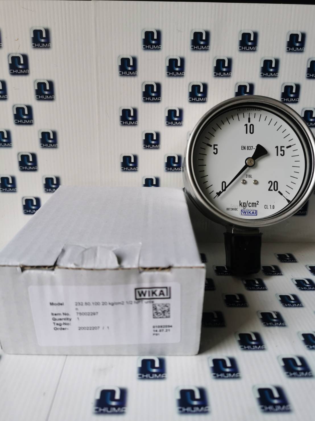 Wika, pressure gauges, 'Pressure Gauge Wika Dail 4" (100mm), Range 0-20kg/cm2,232.50.100