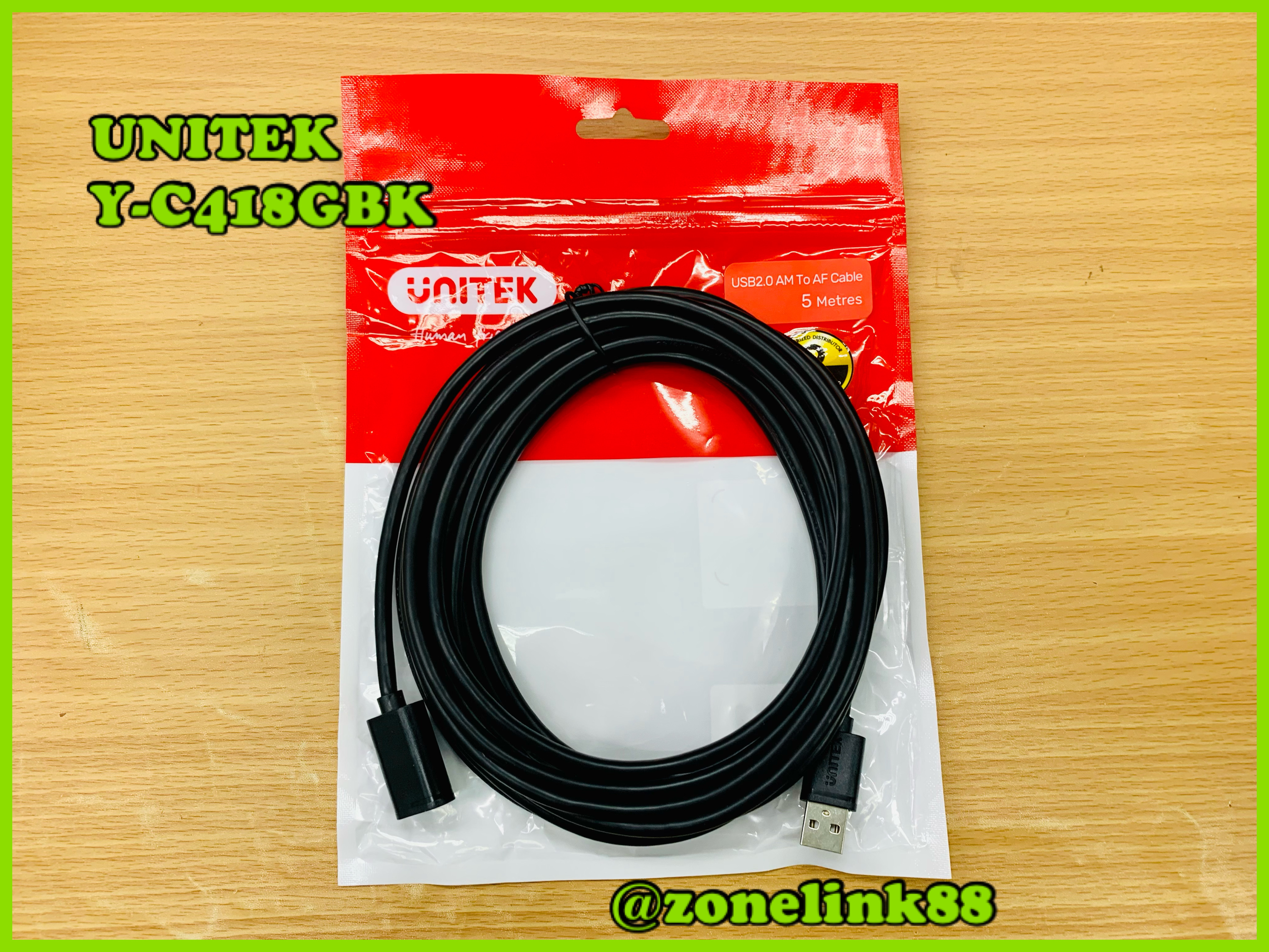 UNITEK Y-C418GBK USB Male to uSB Female 5m.
