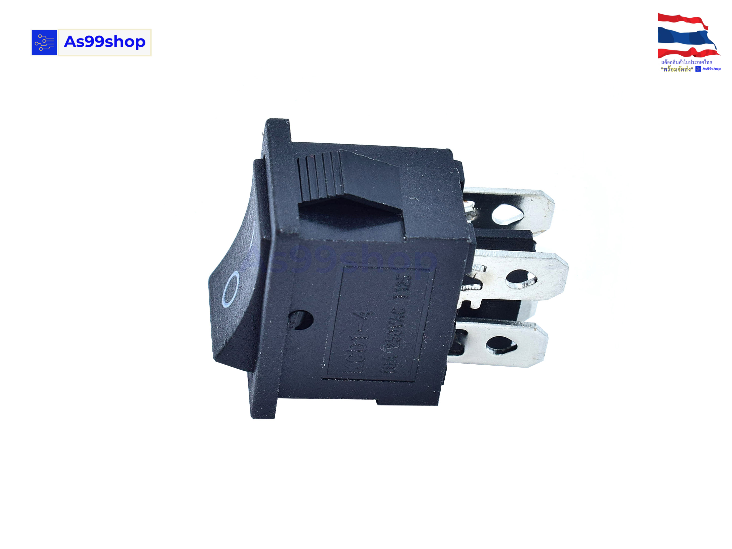 KCD1-4 Switch 4 Pin AC 250V 6A /125V 10A BLACK( 2 ตัว)