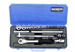 บ๊อกชุด MATADOR รุ่น 4110 AF รู 1/2" ขนาด 3/8" -1.1/4" (12เหลี่ยม) ลูกบ๊อก 13 ลูก ด้าม 5 ชิ้น