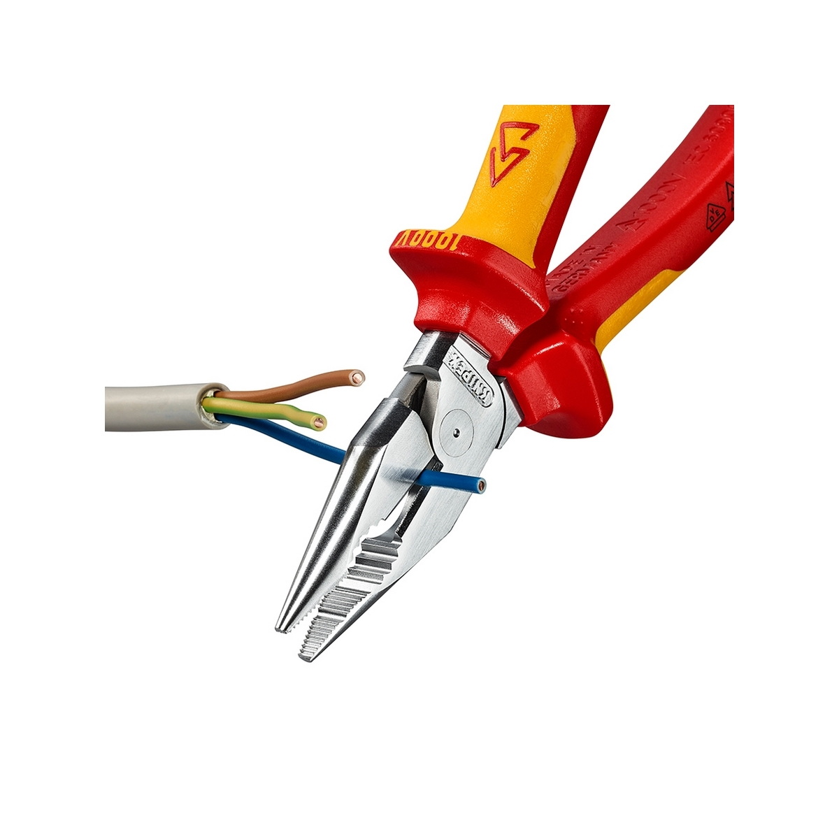 KNIPEX 08 26 185 คีมรวมปากแหลม เคลือบโครม ด้ามVDE 185mm ป้องกันกระแสไฟ 1000V