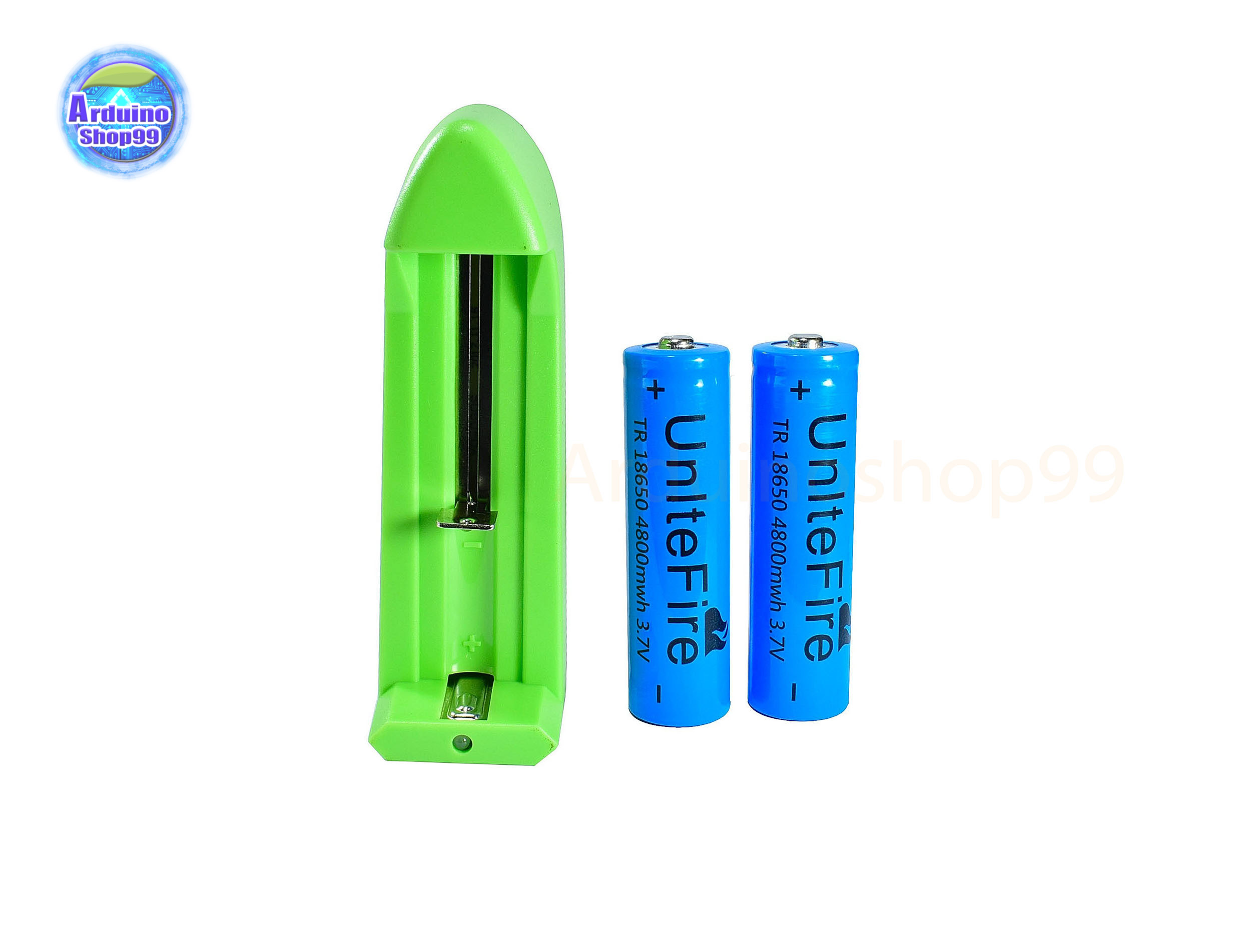 18650 lithium battery 4800mwh 3.7 volt 2 ก้อน พร้อมแท่นชาร์ต 1 ช่อง