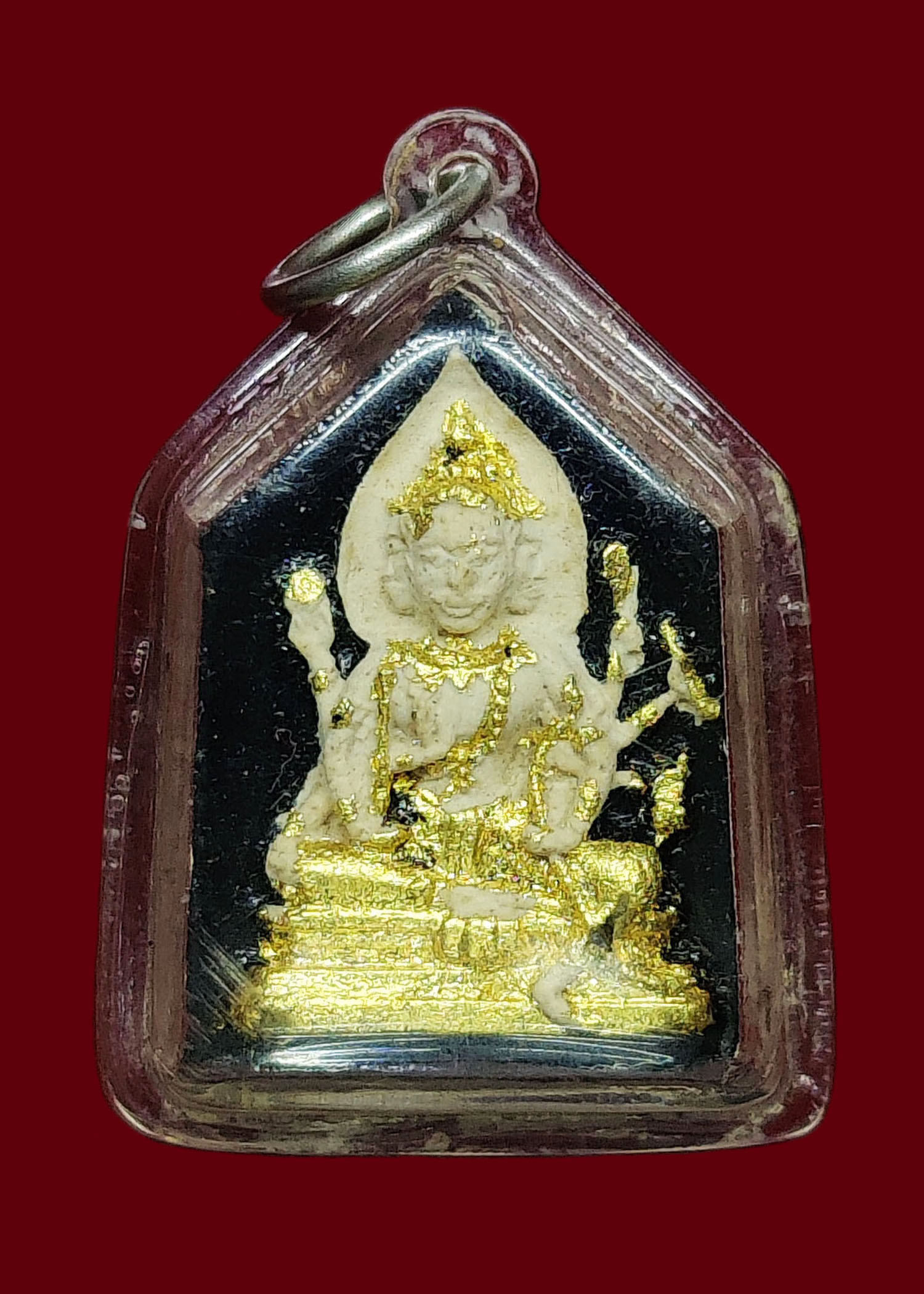 พระพรหม หลวงพ่อพรหม วัดขนอนเหนือ อยุธยา "พิมพ์ห้าเหลี่ยมเล็ก" ลงรักปิดทอง เลี่ยมเก่าเดิมๆจากวัด สภาพสวยหายาก