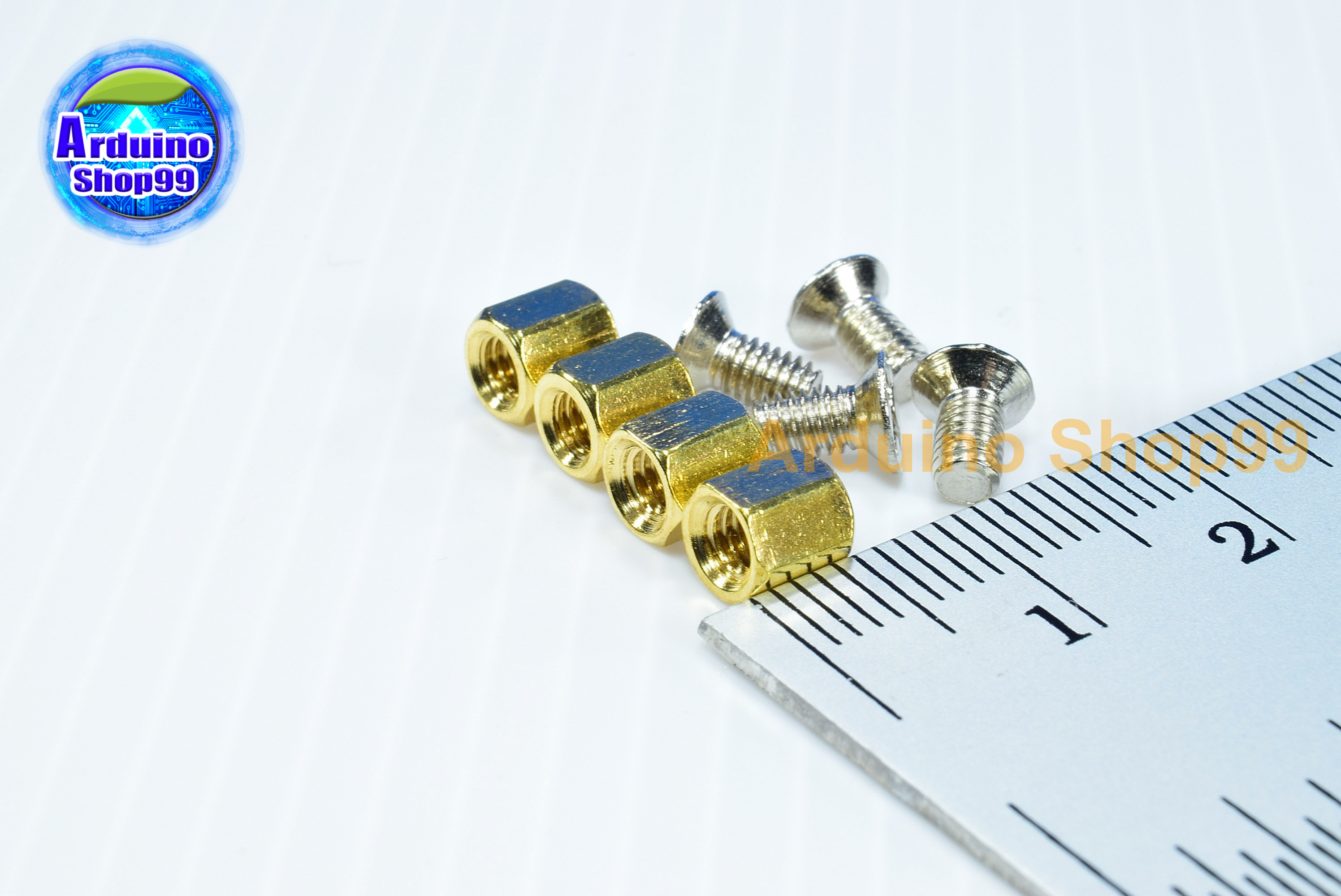 M3*5 double-pass hexagonal Copper column( 1 ชุด 4 ตัว )+น๊อตหัวตัดแบบฝัง 4 ตัว