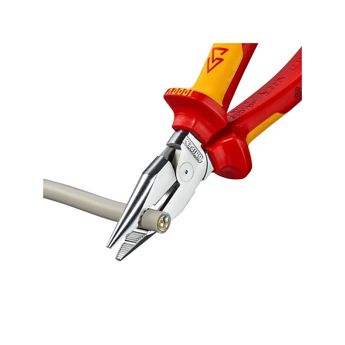 KNIPEX 08 26 185 คีมรวมปากแหลม เคลือบโครม ด้ามVDE 185mm ป้องกันกระแสไฟ 1000V