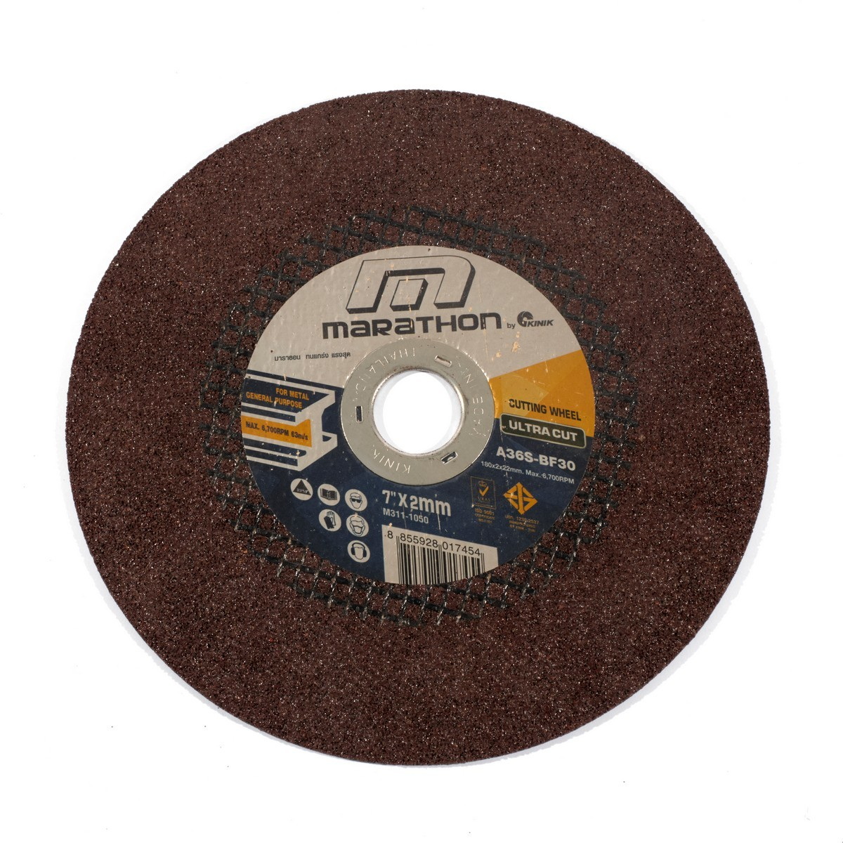 MARATHON ใบตัดไฟเบอร์ 7"x2mm เหล็ก,สแตนเลส (50ใบ/กล่อง)