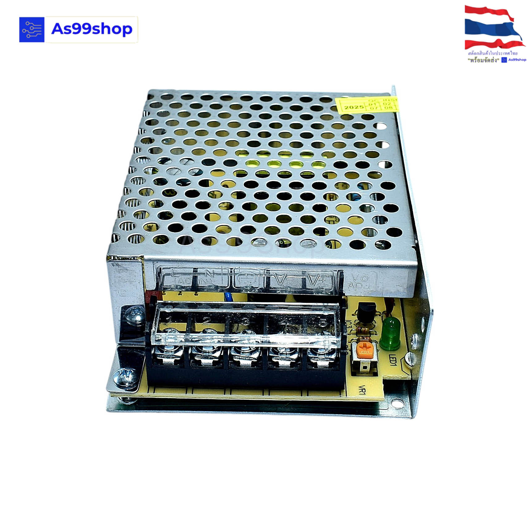 12V 5A 60W สวิตชิ่งเพาเวอร์ซัพพลาย Switching Power Supply (สีเงิน) S-60-12