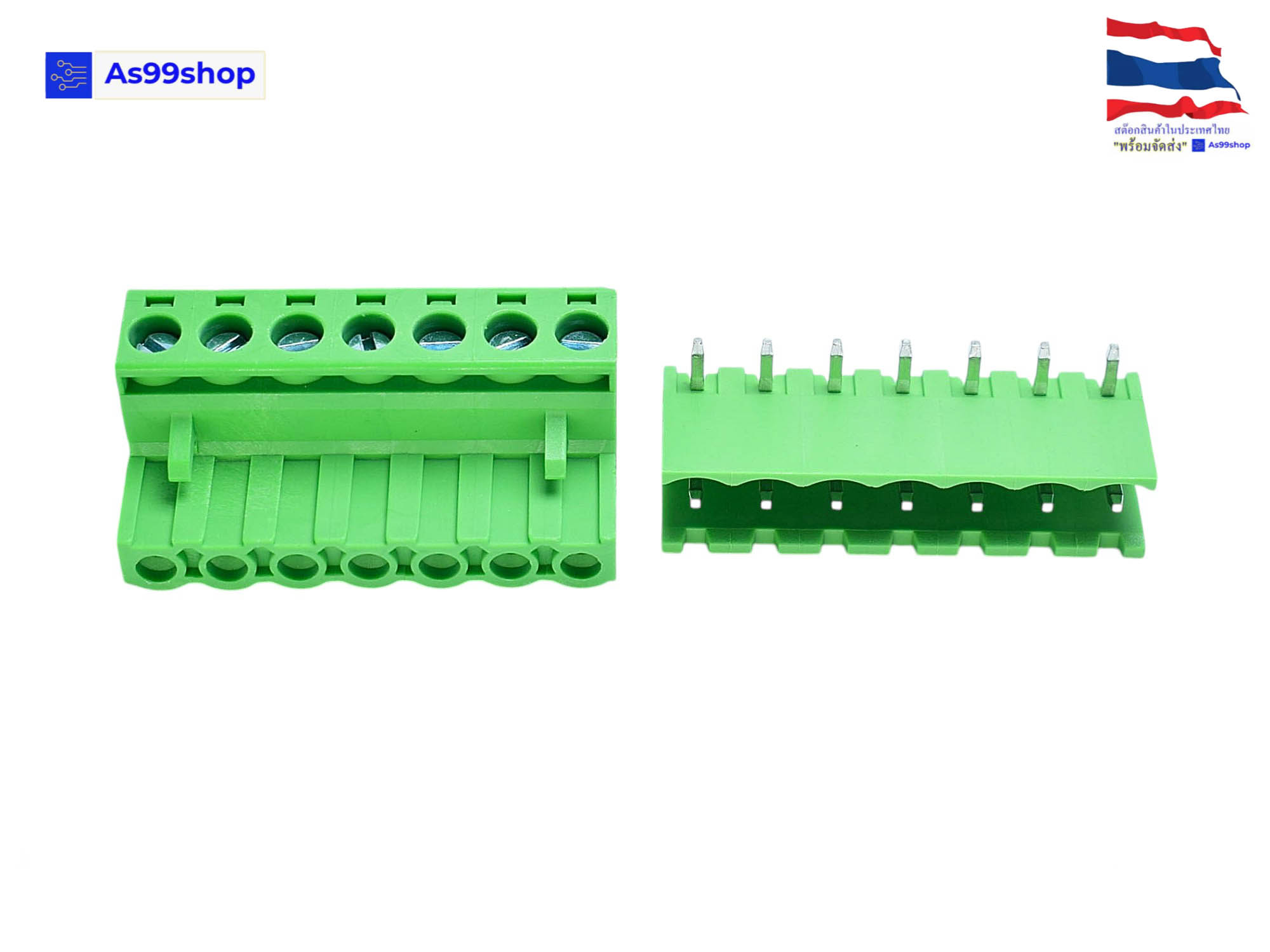 Terminal Block PCB connector 7P / 2EDGK 5.08mm plug-in ( 1 ชุด ผู้+เมีย )