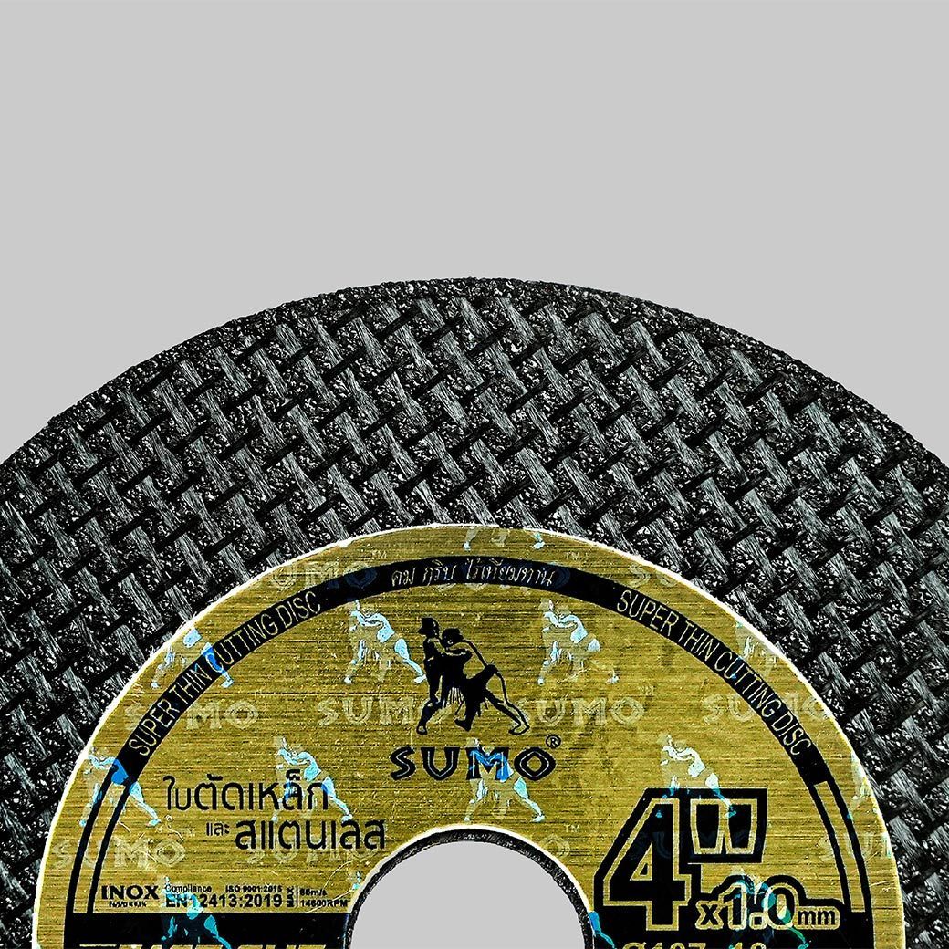 SUMO ใบตัดตัดสแตนเลส 4"x1.0x16 ใย 2ชั้น Fast Cut (50ใบ/กล่อง)