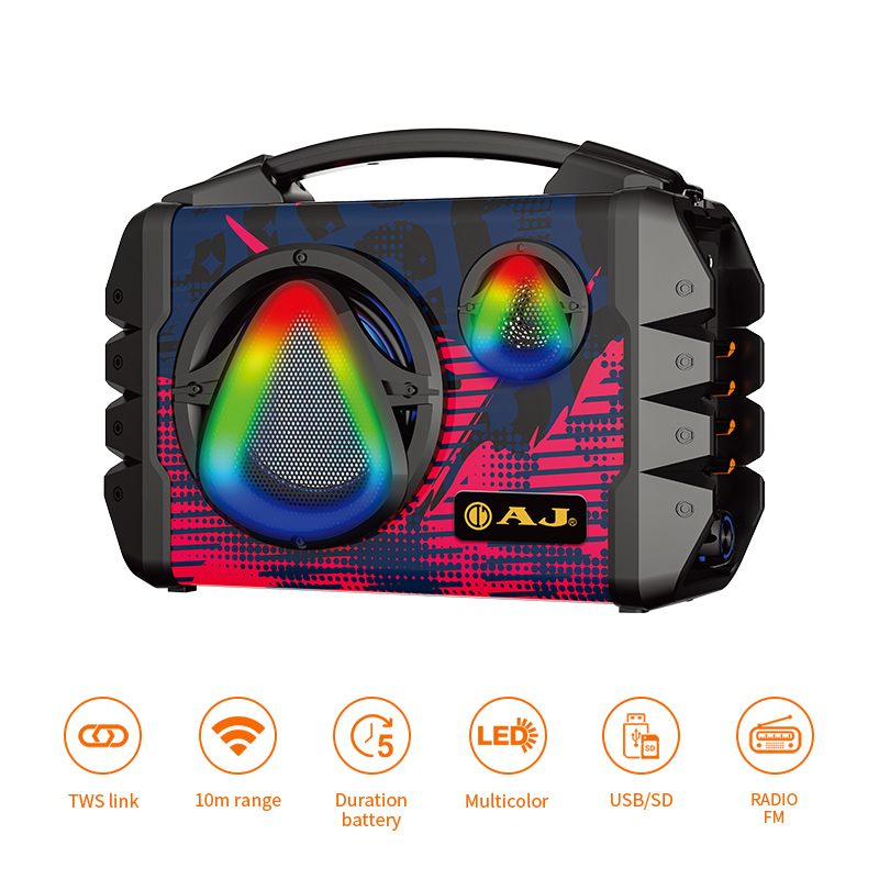 AJ ลำโพงบลูทูธ รุ่น X61 กำลังขับ 50วัตต์ ลำโพงคาราโอเกะ มีเเบตในตัว ฟังวิทยุได้ แถมไมค์ลอยและรีโมท ประกัน 1 ปี