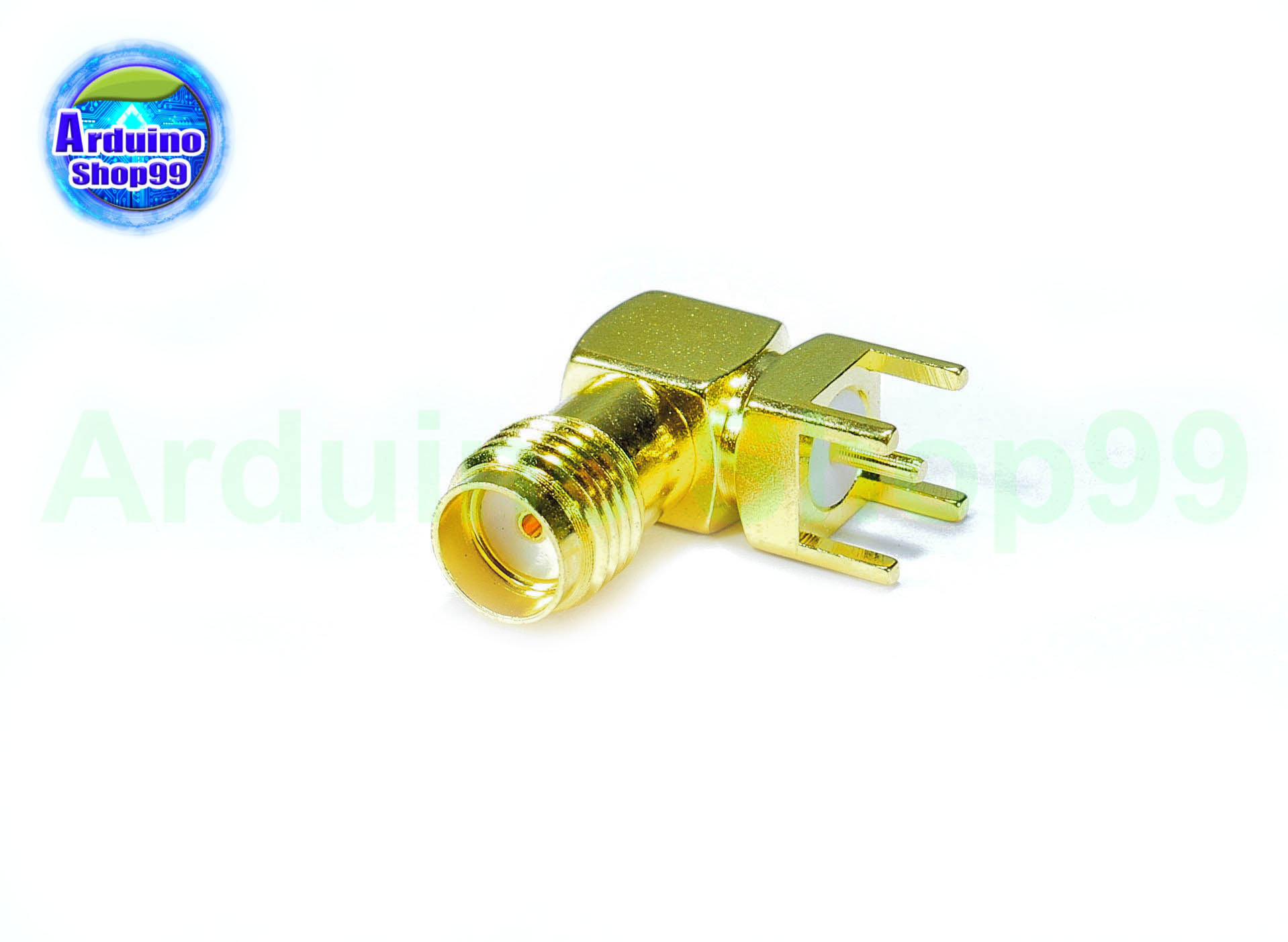 หัวต่อเสาอากาศ RF Adapter SMA female plug Right Angle SMA-KWE 90 DEGREE PCB Mount Thru Hole Connector