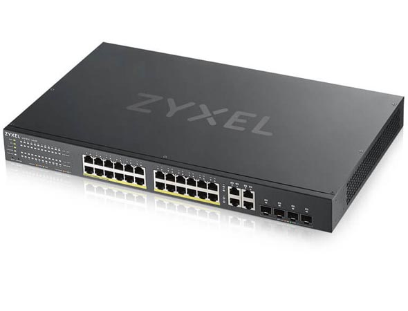 Zyxel GS1920-24HPV2 - 24-port GbE + 4 Gigabit Combo (RJ-45/SFP) + Full 24 Port POE+ 375watt, Layer 2 Gigabit Smart Managed