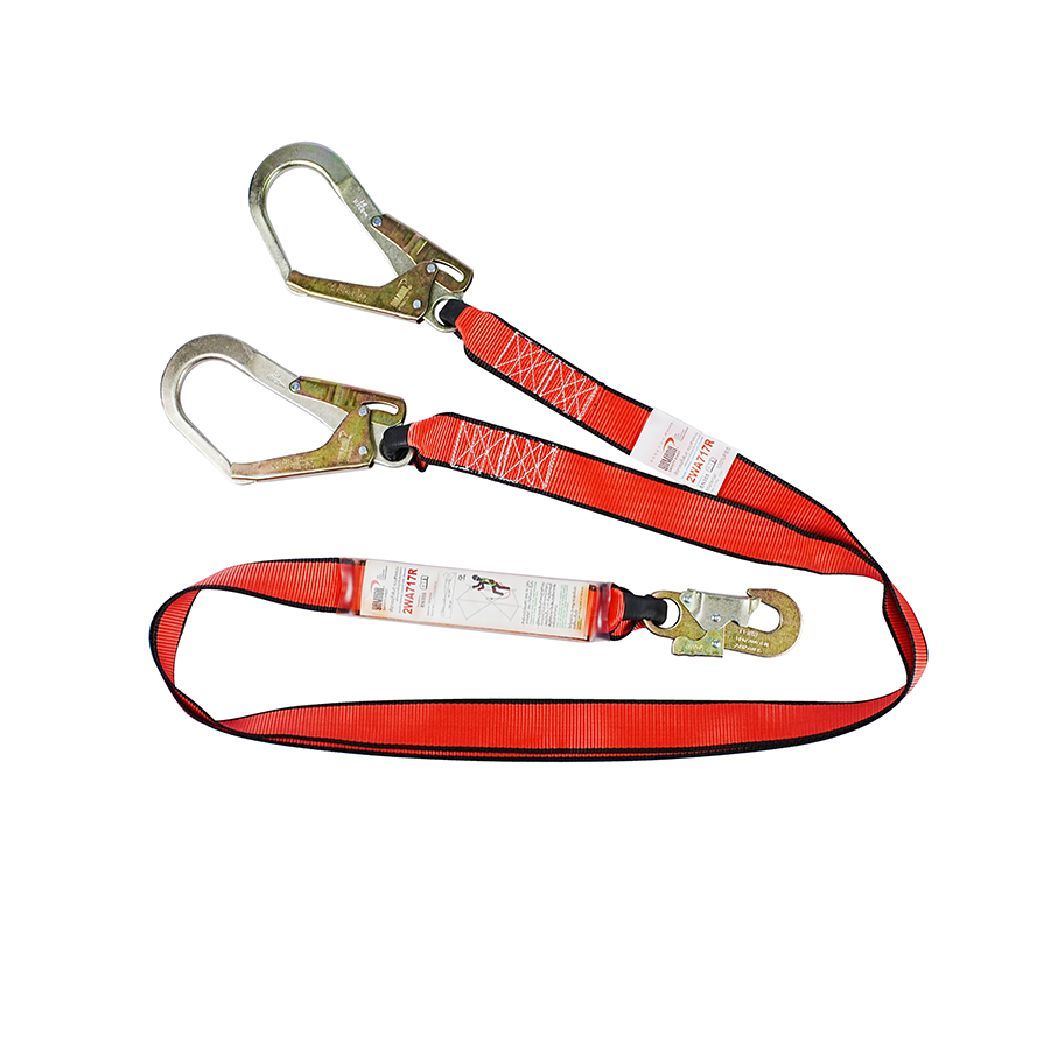 YAMADA รุ่น 2WA717R เชือกเซฟตี้เส้นคู่ แบบสายแบน พร้อมอุปกรณ์ดูดซับแรงกระชาก