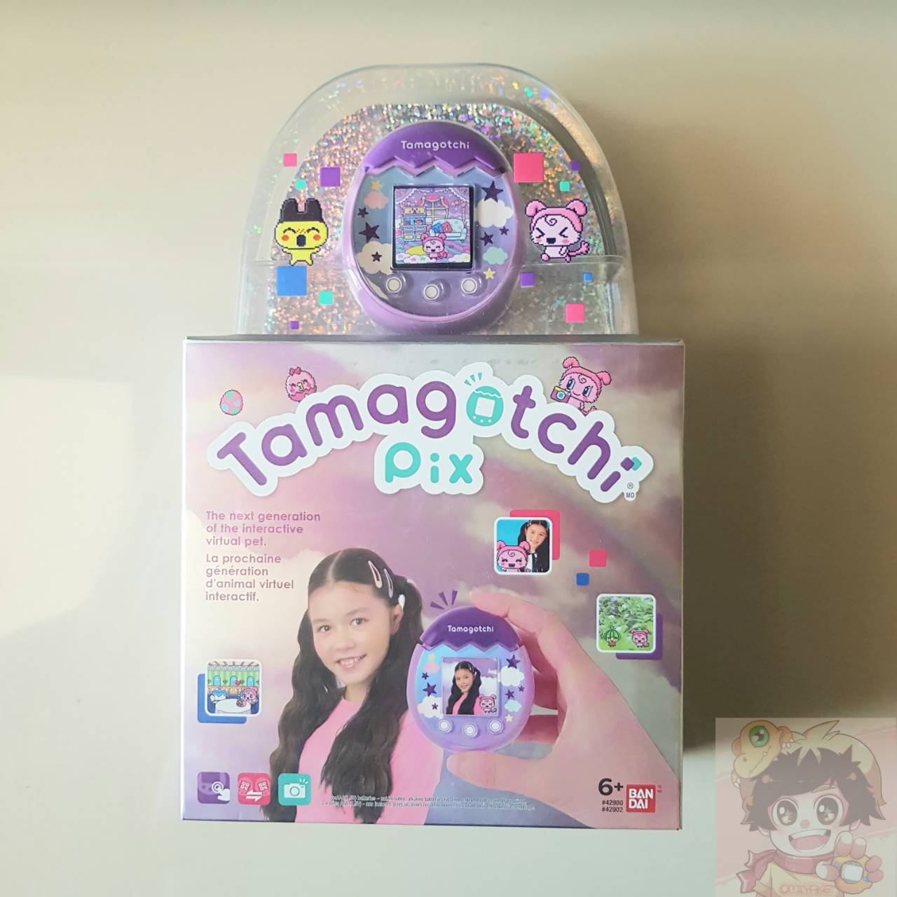BANDAI Interactive Virtual Pet Tamagotchi Pix ENG PURPLE COLOR(สีม่วง) ของใหม่มือ 1 [LOT US]ทามาก็อตจิ พิกซ์ ทามาก็อต