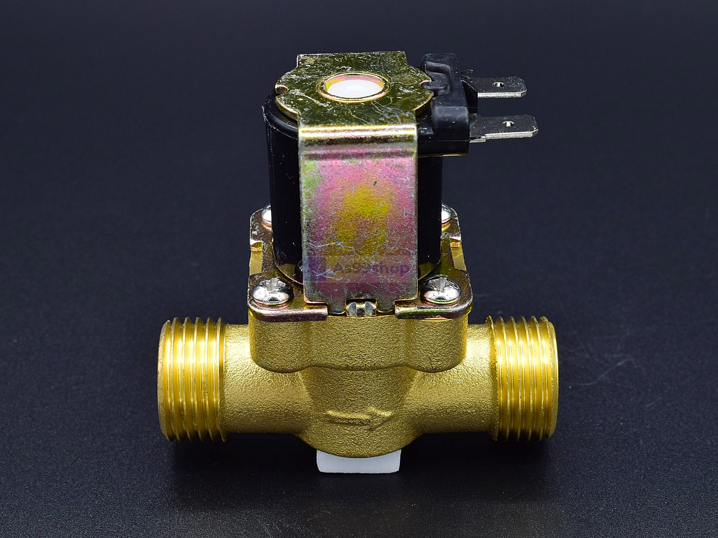 โซลินอยด์วาล์วทองเหลือง Solenoid Valve 24VDC 1/2 นิ้ว (วาล์วระบายน้ำที่ไม่มีแรงดัน drain valve)