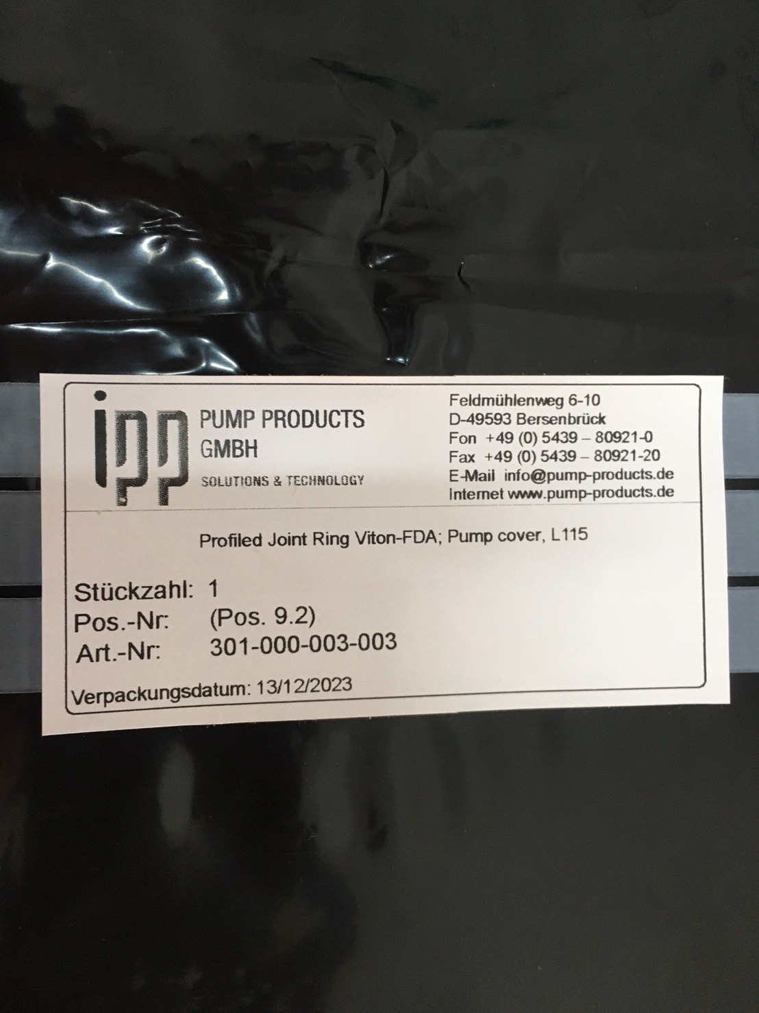 Pump Products Gmbh, 301-000-003-003