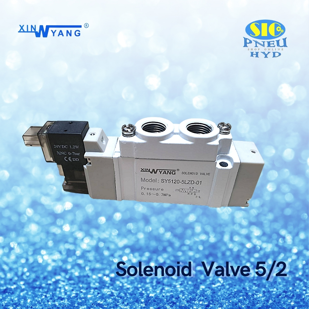 SY3120-00 , SY5120-5LZD XINYANG โซลินอยด์วาล์วลม 5/2 คอยล์ข้างเดียว ไฟ DC 24V.