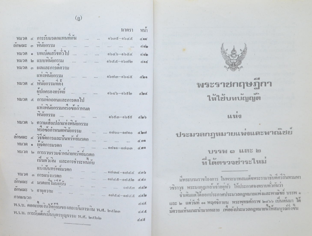 ประมวลกฎหมายแพ่งและพาณิชย์ บรรพ 1-6