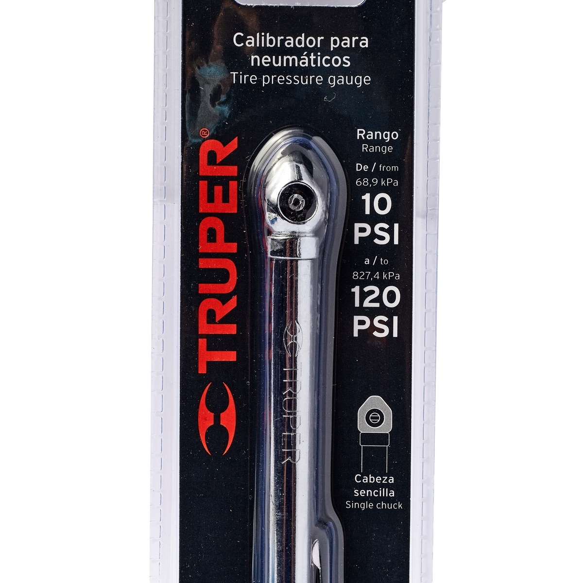 TRUPER MEA-1205 เกจ์วัดลมยาง หัวเดียว 10-120Psi