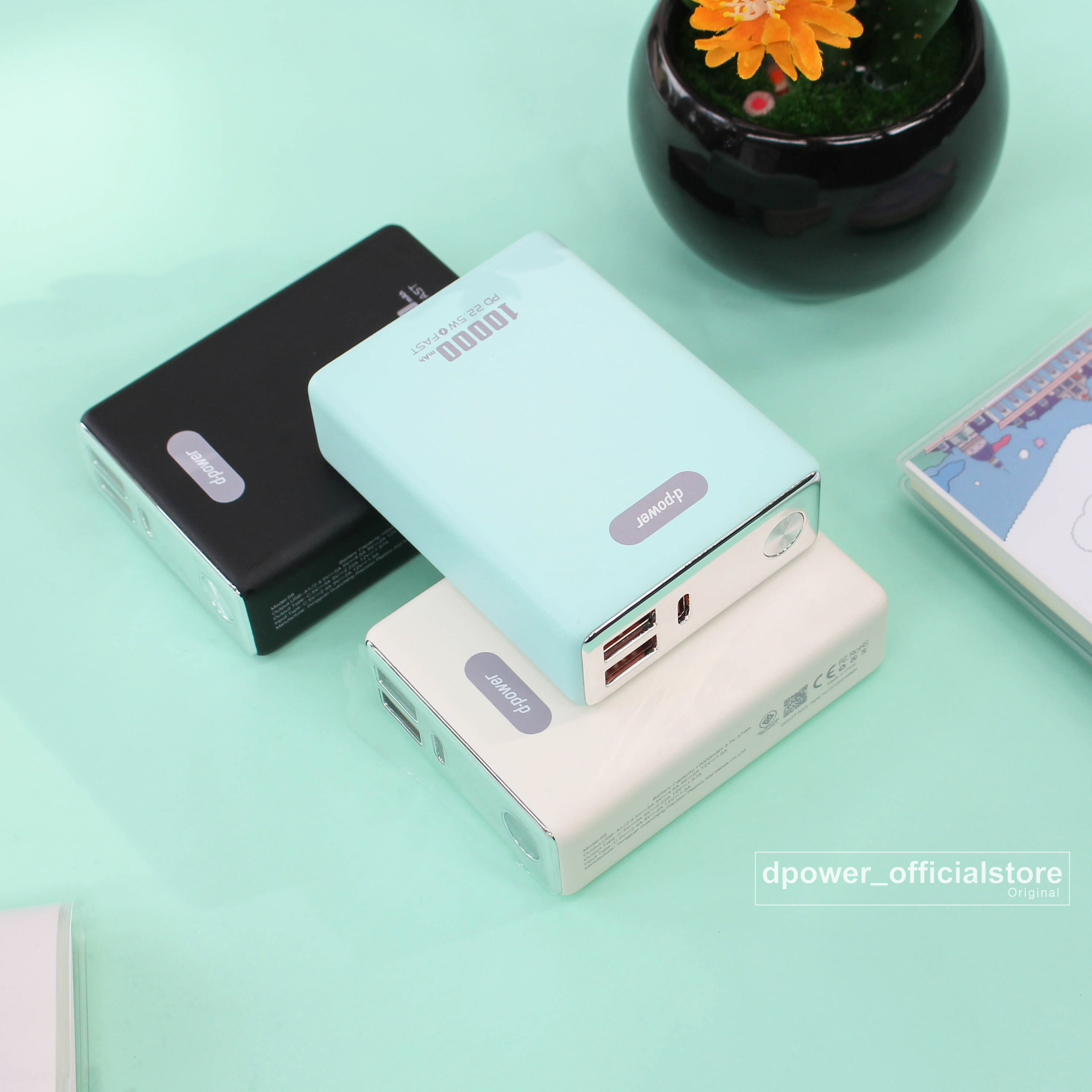 d-power พาวเวอร์แบงค์ รุ่น S9 plus ความจุ10000mAh ชาร์จเร็ว PD22.5W (มอก.2879-2560) รับประกัน 1 ปี