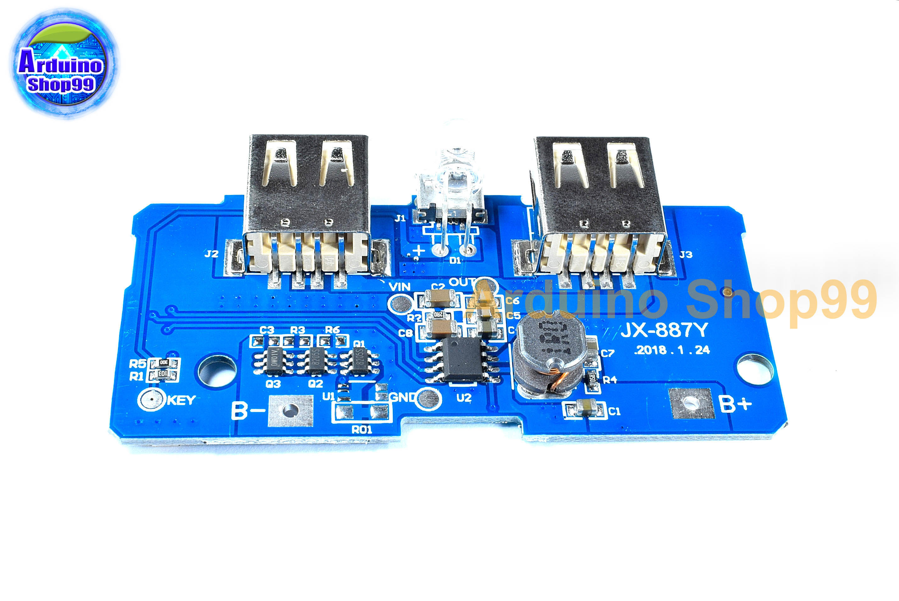 18650 Dual Micro USB 3.7V to 5V 2A Boost Mobile Power Bank