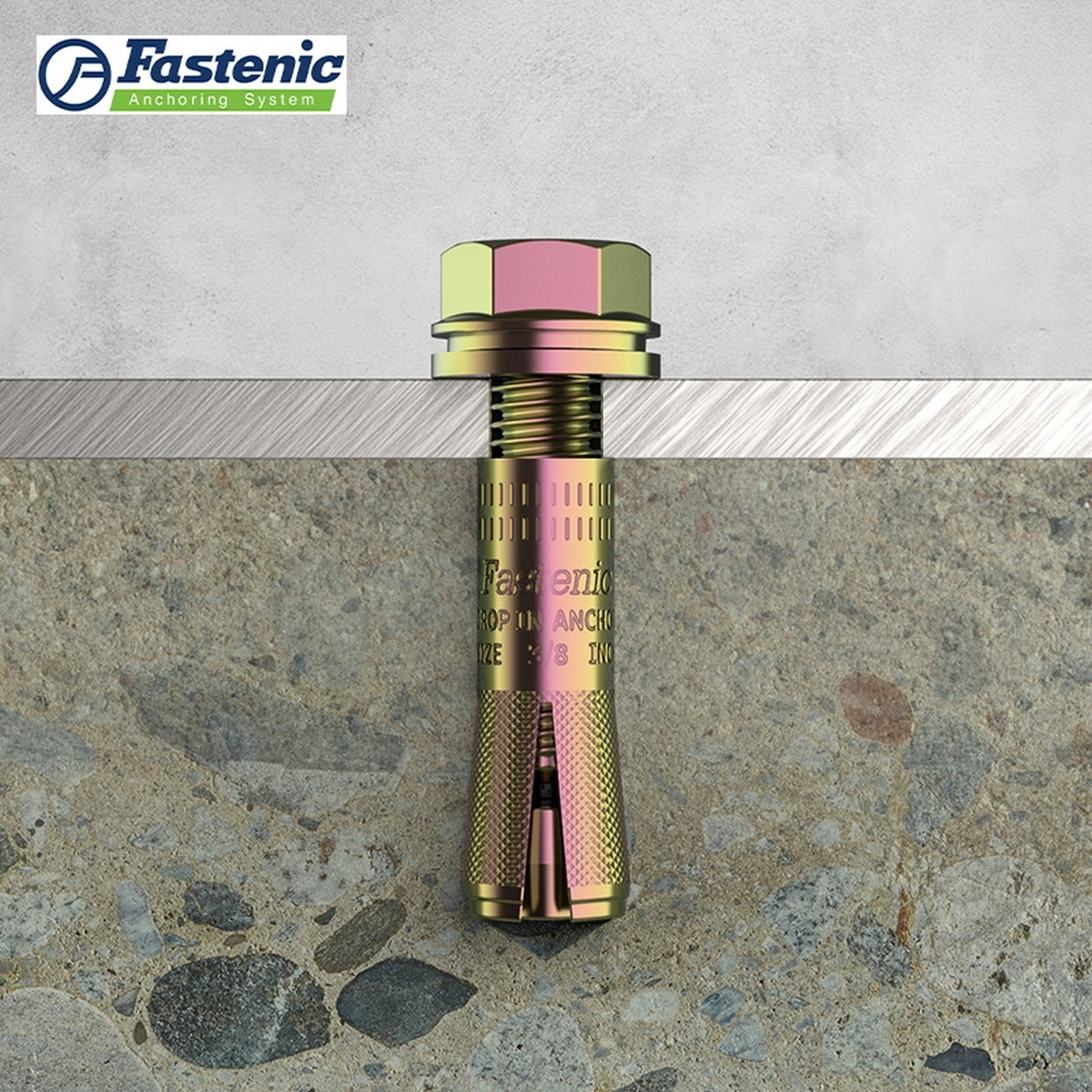 Fastenic DR-Series พุกดร็อปอินชุบซิงค์ 1/4"-3/4"