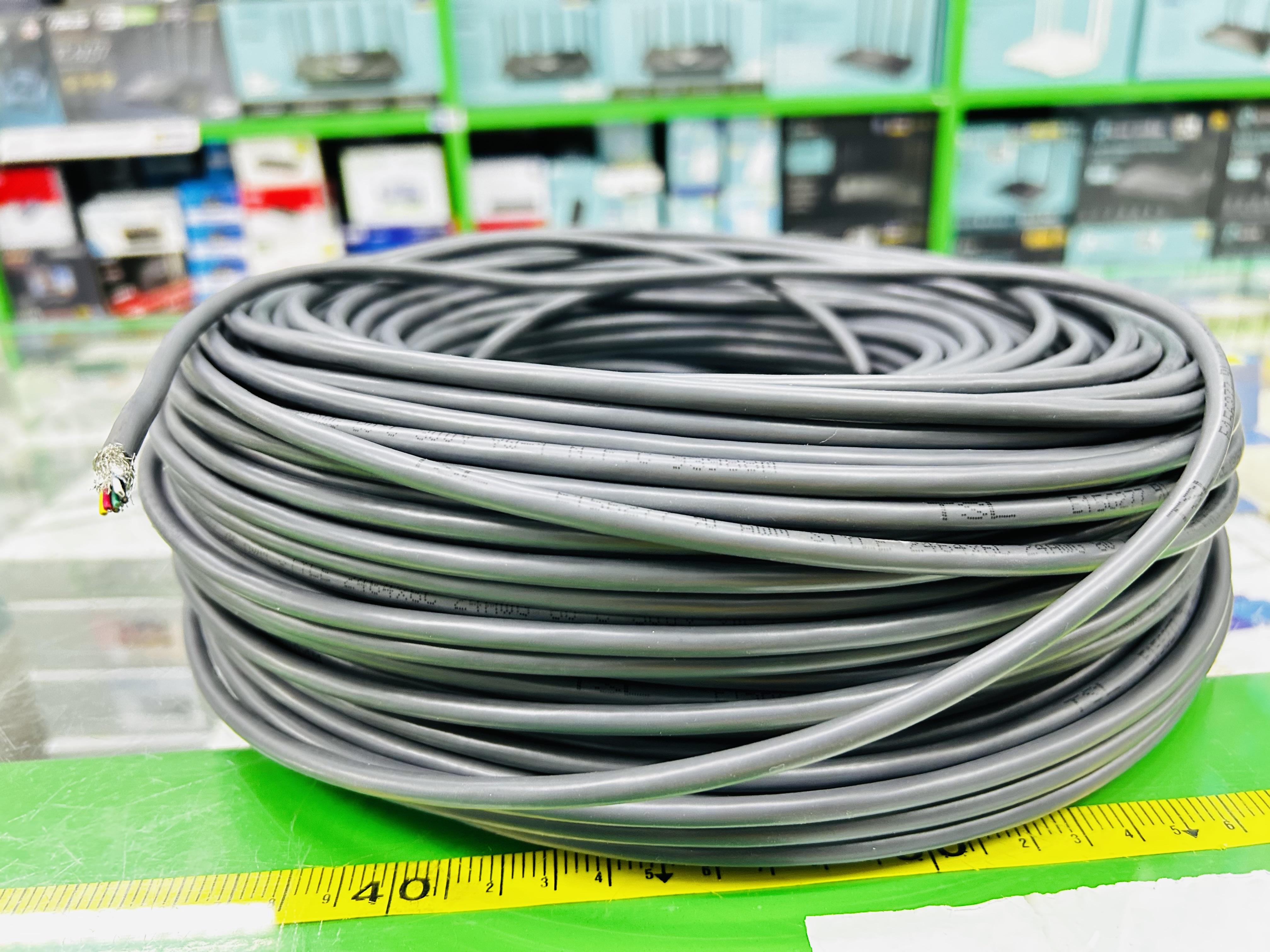 Multi core cable 6C 0.2mm2 300V 80C สายมัลติคอร์ แบบซีลถัก มาตรฐาน UL Braid Mylar Foil 100m.