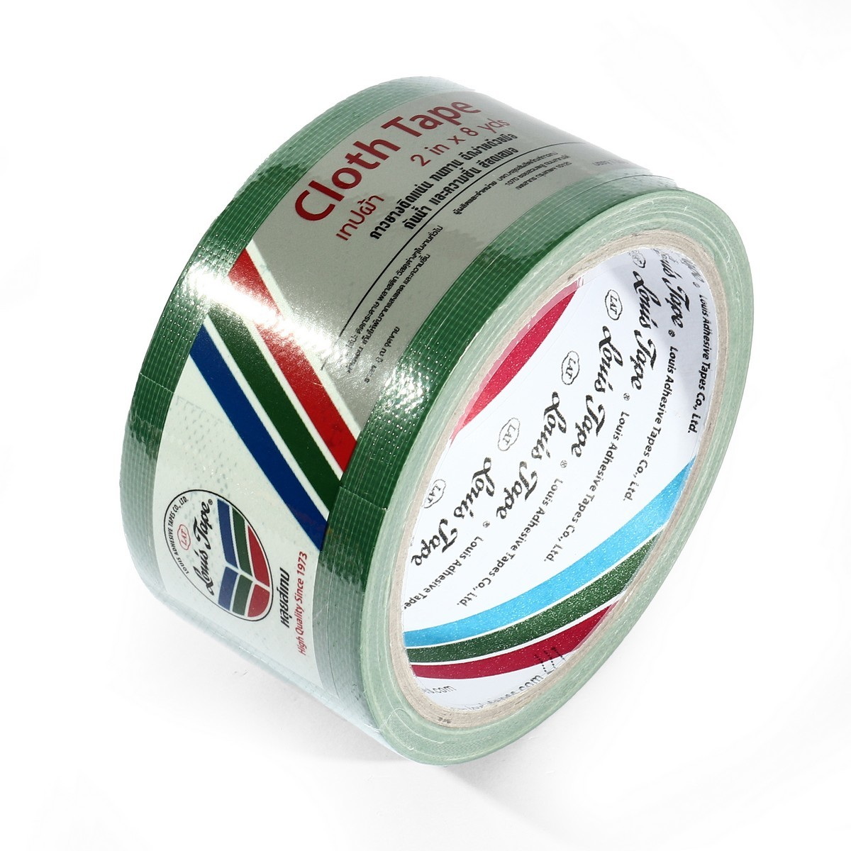 LOUIS TAPE เทปผ้า PE สีดำ,แดง,น้ำเงิน,น้ำตาล,เหลือง,เงิน,เขียว 2"x8 หลา