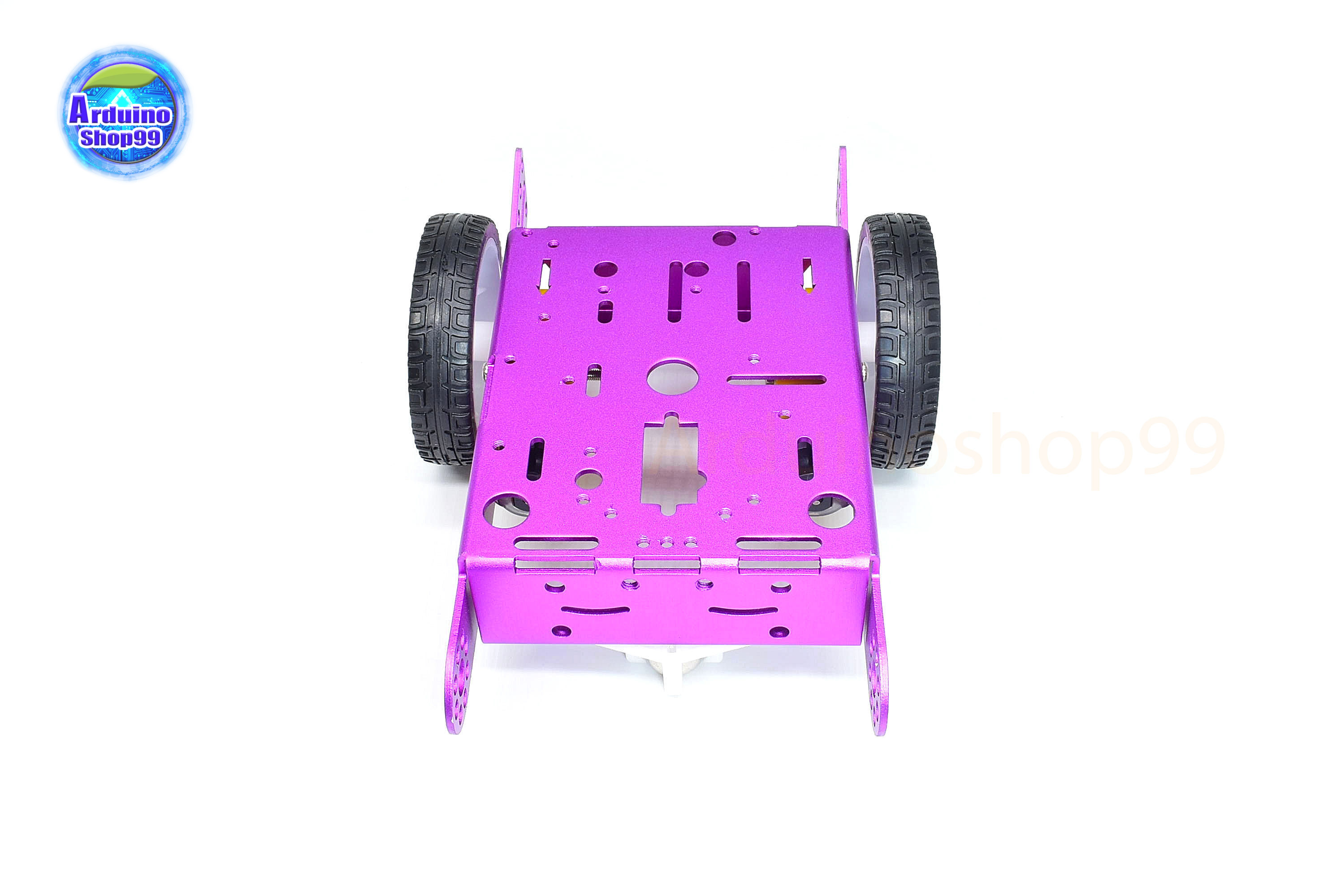 โครงรถหุ่นยนต์ Aluminum alloy robot Smart car ล้อขาว/ยางดำ สี Metallic purple