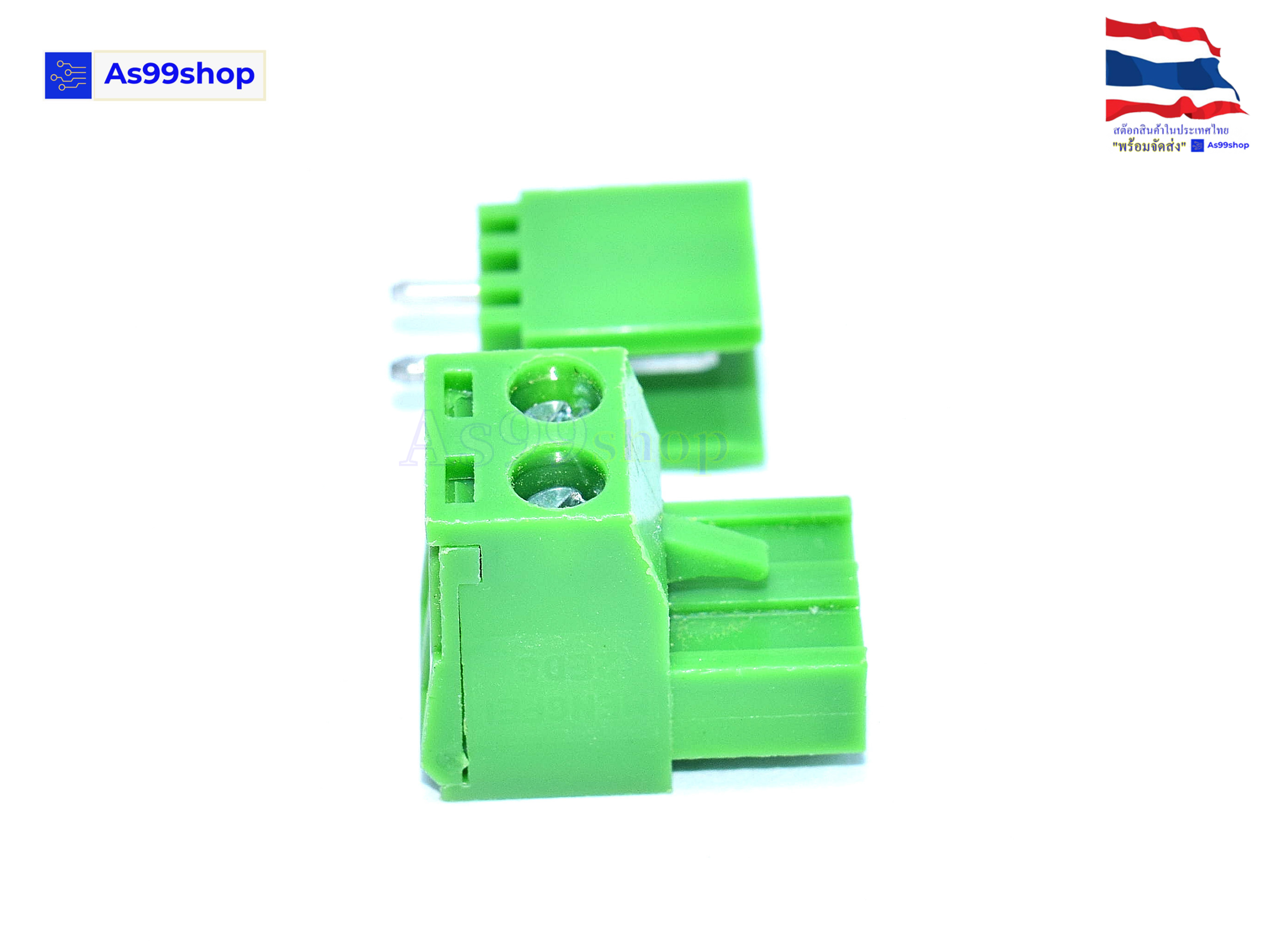 Terminal Block PCB connector 2P / 2EDGK 5.08mm plug-in ( 1 ชุด ผู้ขาตรง+เมีย )