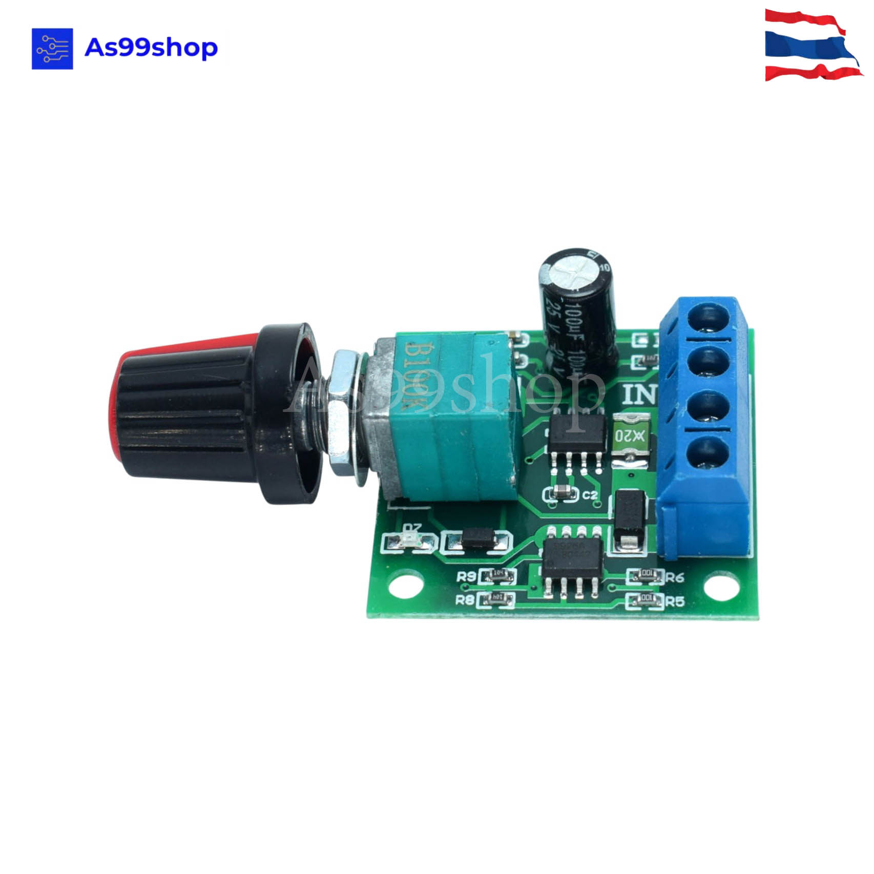 มอเตอร์ควบคุมความเร็ว PWM 1.8V–15V DC 2A รุ่น 1803BK ตัวปรับสปีดมอเตอร์ DC สวิตช์ควบคุมความเร็ว