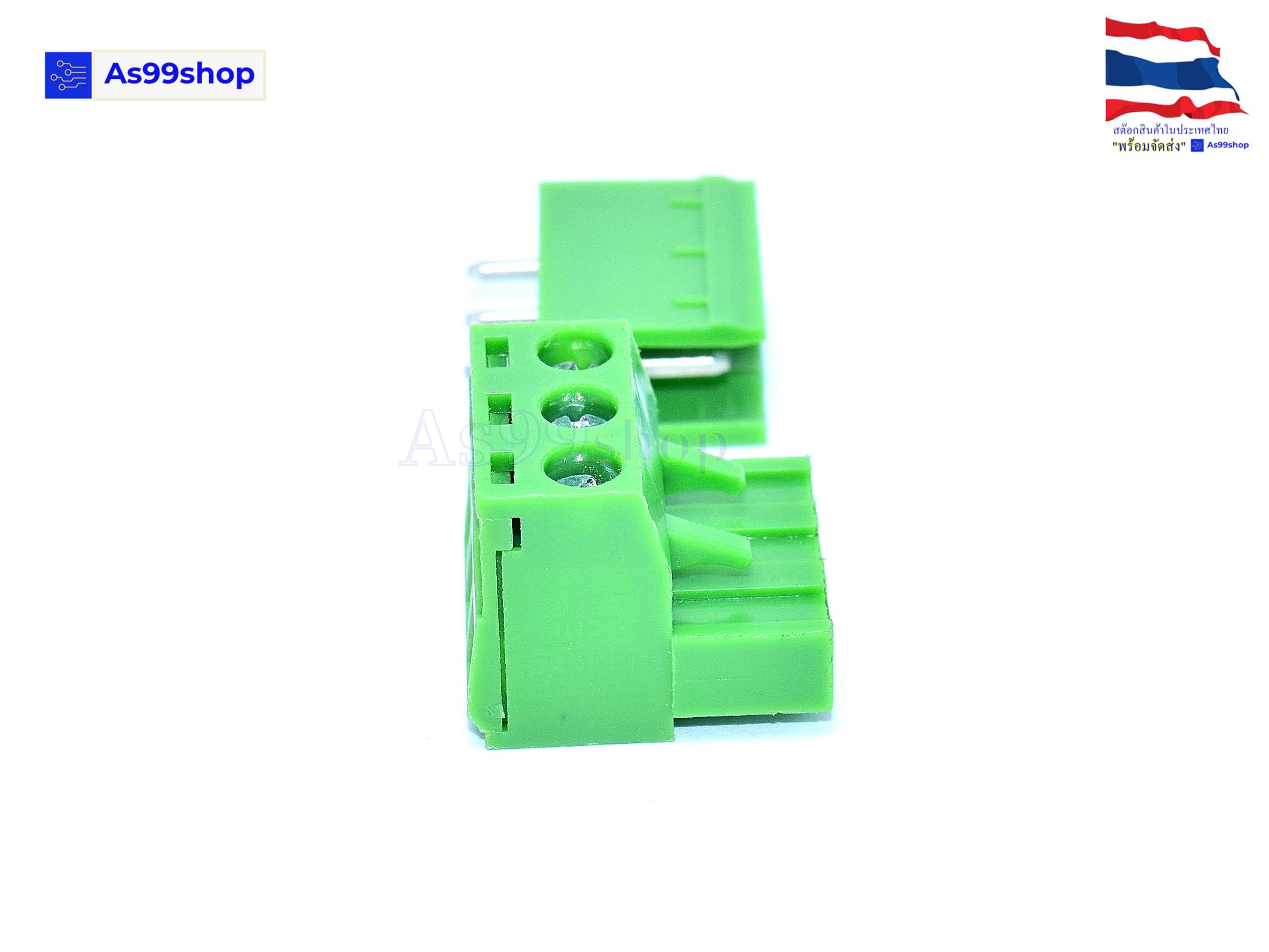 Terminal Block PCB connector 3P / 2EDGK 5.08mm plug-in ( 1 ชุด ผู้ขาตรง+เมีย )