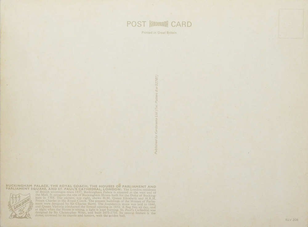 GREETINGS FROM LONDON (โปสการ์ดขนาดใหญ่)