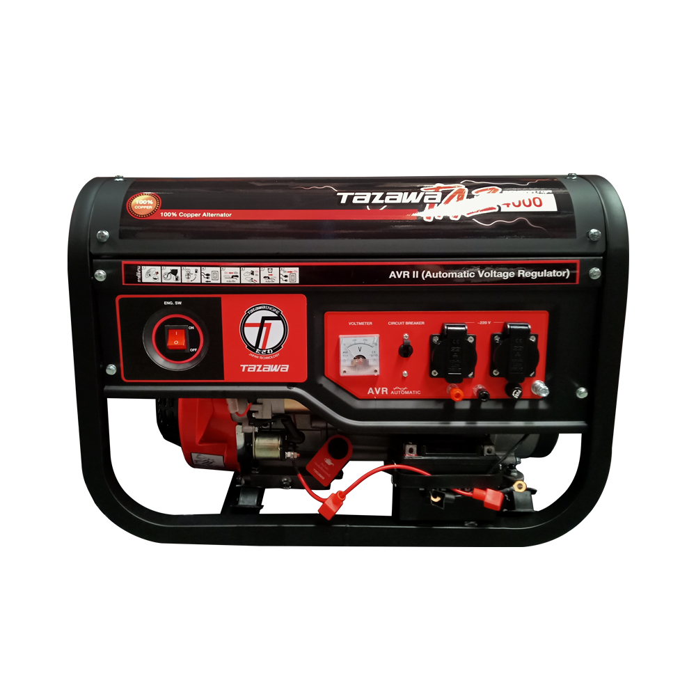 TAZAWA TAZ4000 เครื่องปั่นไฟ 3kW/220V พร้อมระบบ AVR เบนซิน 7HP เชือกดึง
