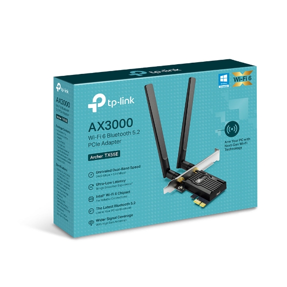 Archer TX55E AX3000 Wi-Fi 6 Bluetooth 5.2 PCIe Adapter