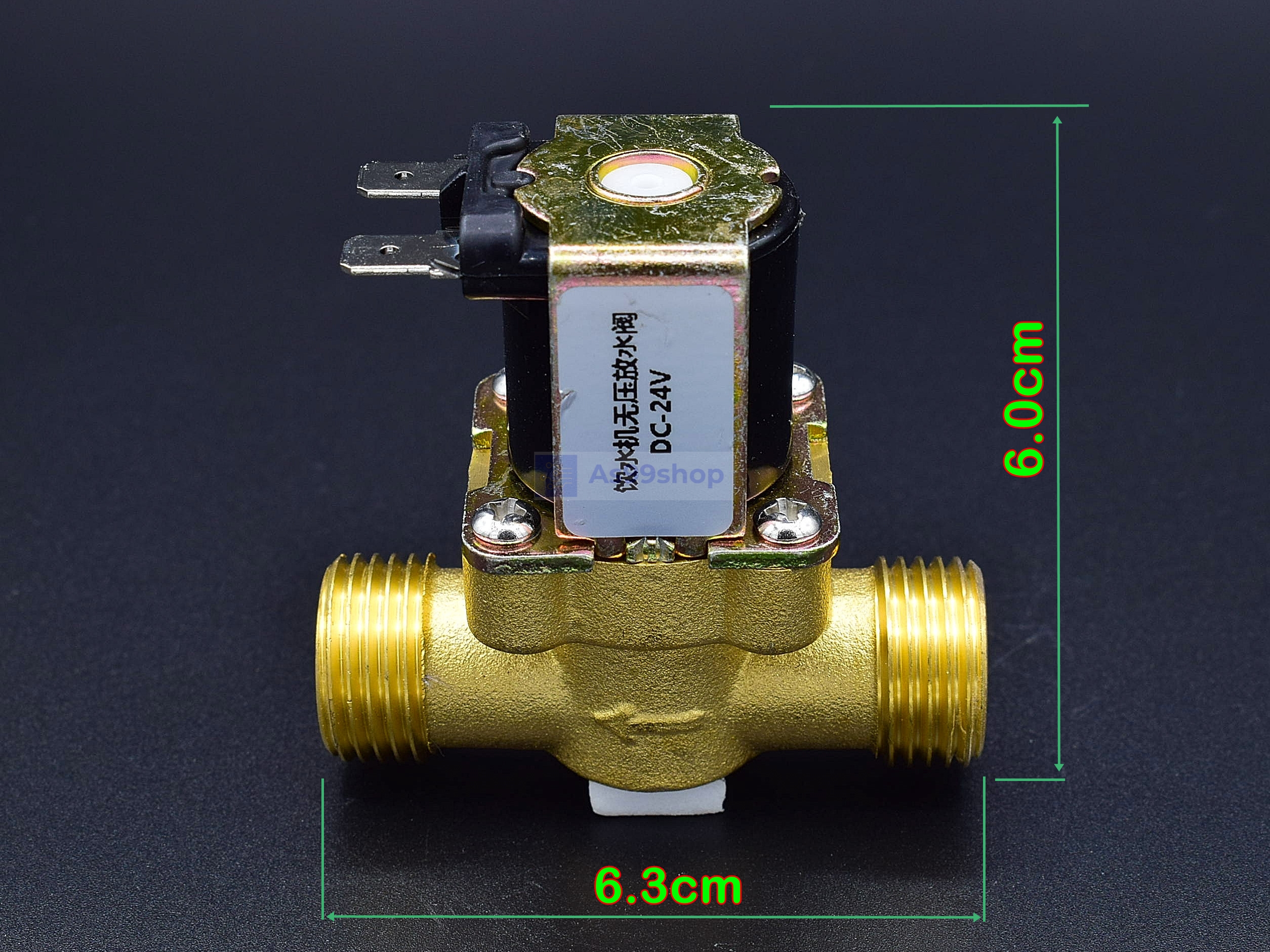 โซลินอยด์วาล์วทองเหลือง Solenoid Valve 24VDC 1/2 นิ้ว (วาล์วระบายน้ำที่ไม่มีแรงดัน drain valve)