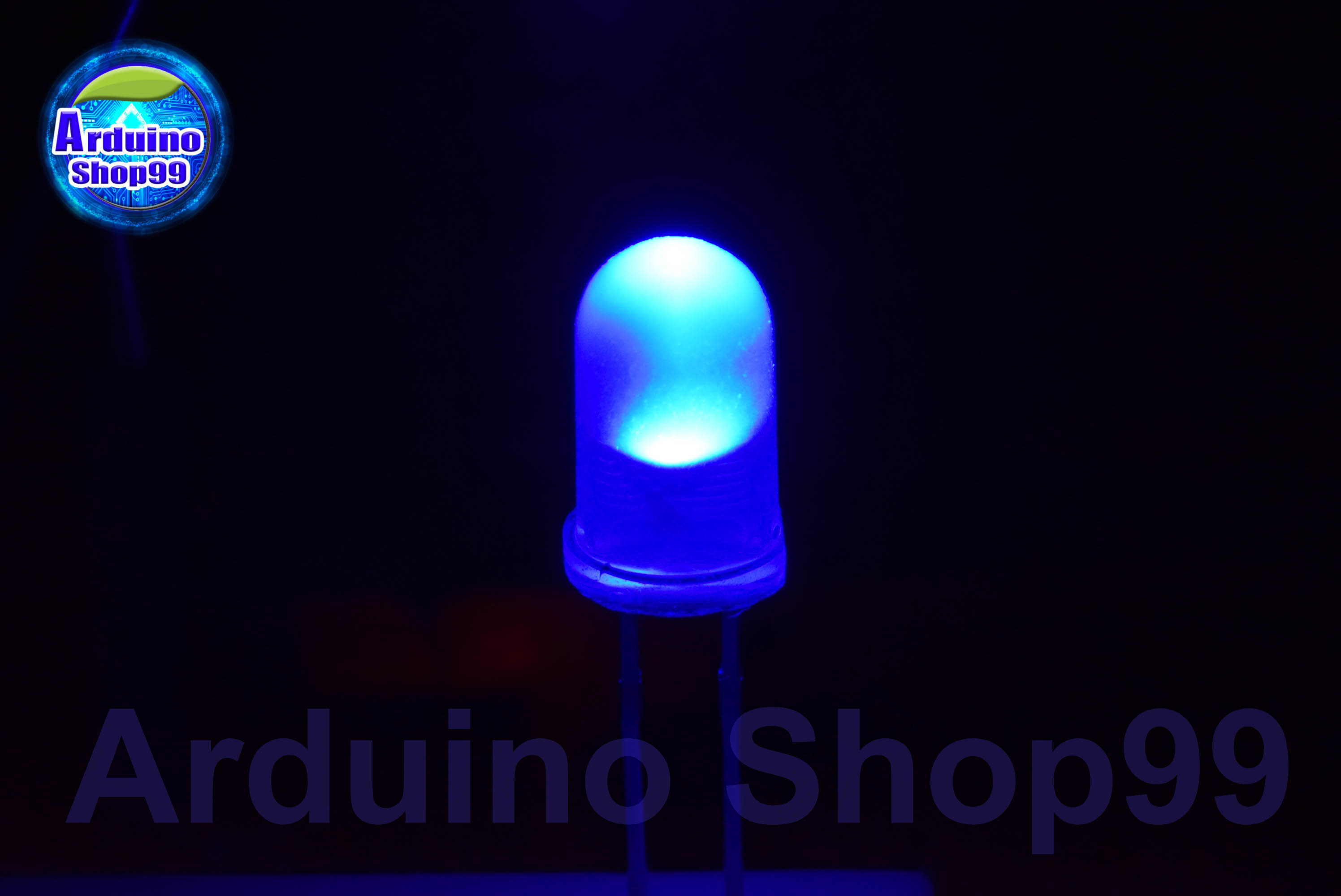 LED 5mm Blue (สีน้ำเงิน) 1 ชุด 5 ตัว