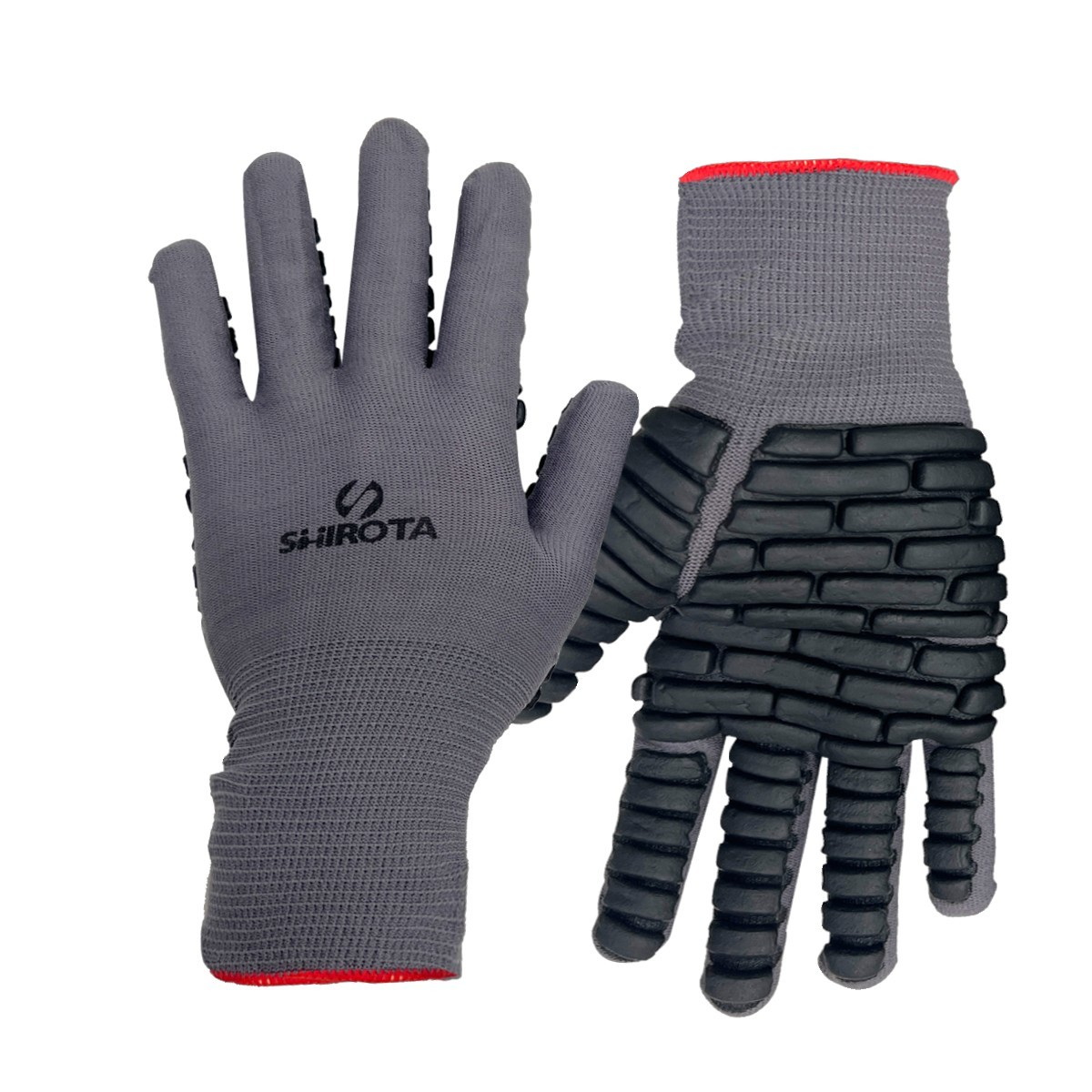 SHIROTA 1562P ถุงมือป้องกันแรงสั่นสะเทือน ไซส์ L