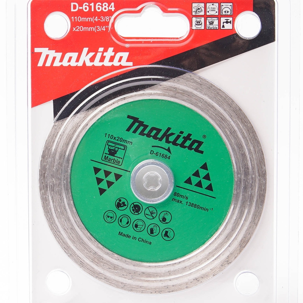 MAKITA D-61684 ใบเพชร 4"x1.5mm น้ำ เรียบ-เขียว หินอ่อน