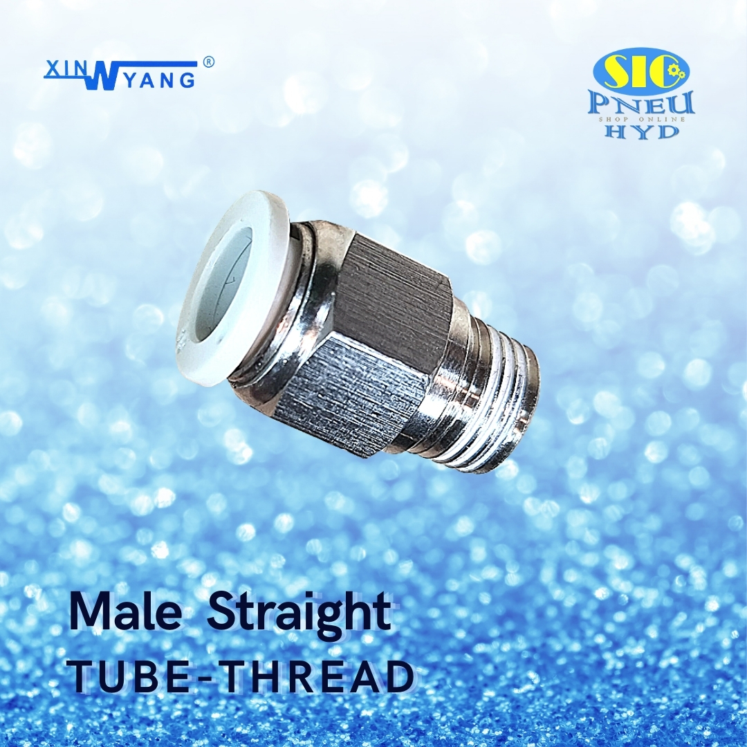 SPC : MALE STRAIGHT TUBE TO THREAD ข้อต่อลมต่อตรงสวมสาย เกลียวนอก เกลียว PT