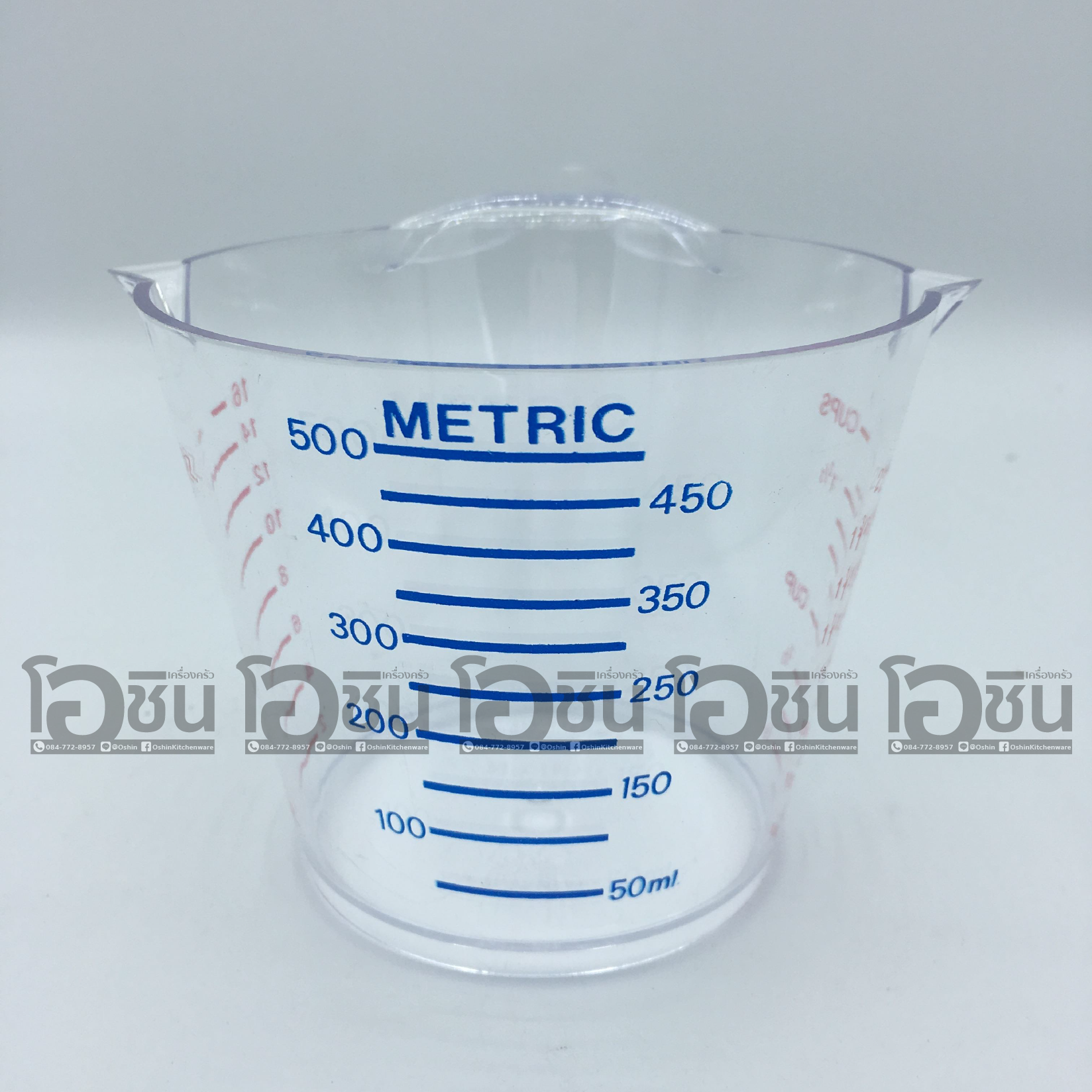 ถ้วยตวงพลาสติก ด้ามยาว ปริมาตร 500 ml.