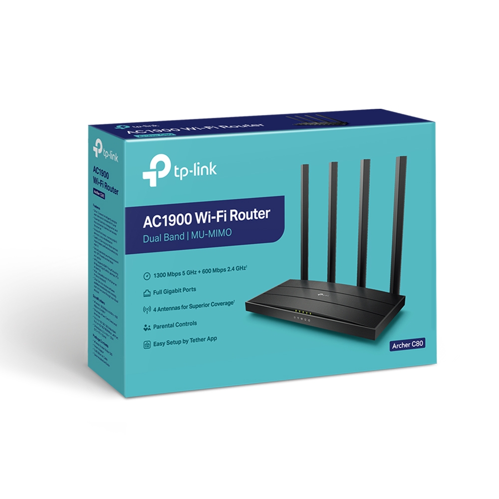 TP-Link AC1900 Wireless MU-MIMO Wi-Fi Router Archer C80