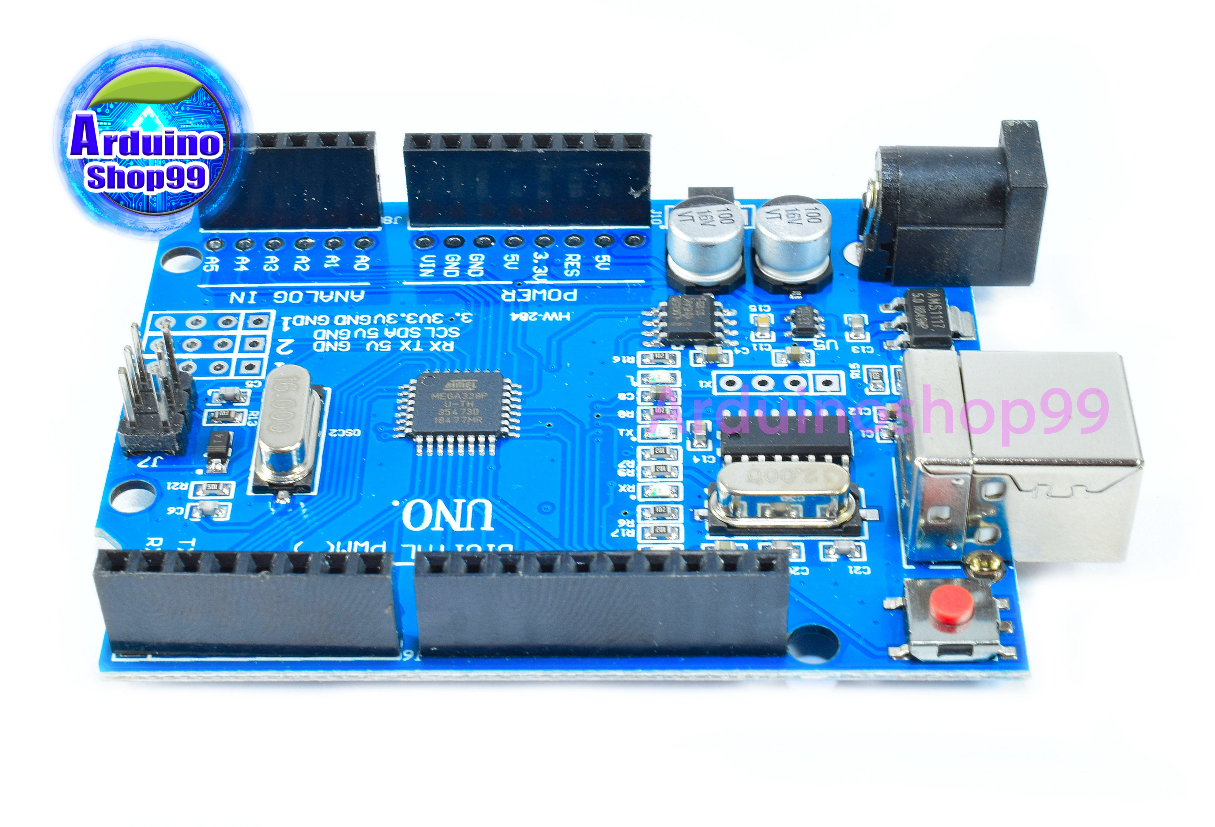 UNO R3 Micro USB ATmega328P Development Board for Package SMD+ ก้างปลา+สาย USB