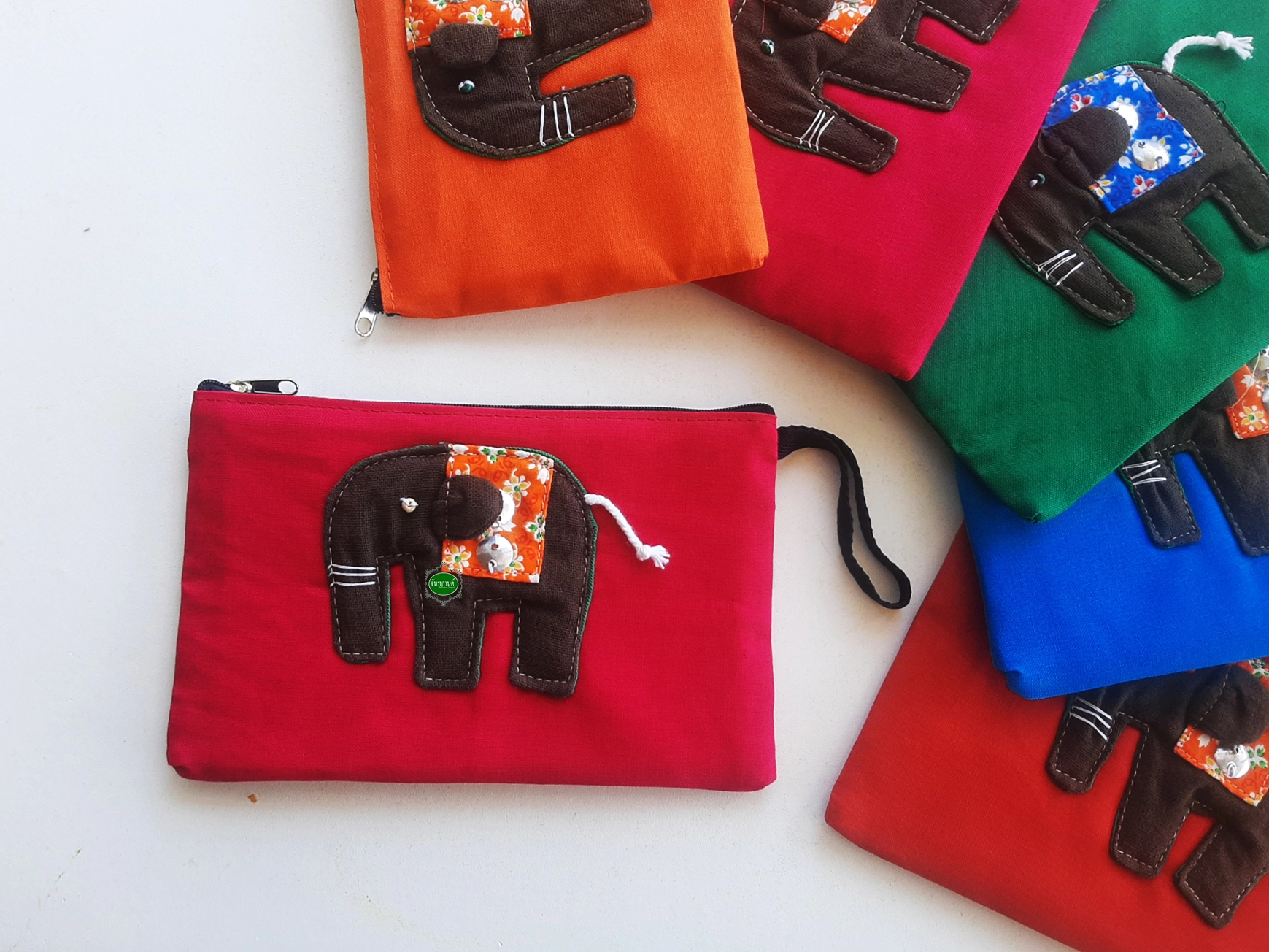 กระเป๋าถือผ้าตุ๊กตาช้าง คละสีคละลาย 3ใบและ6ใบ