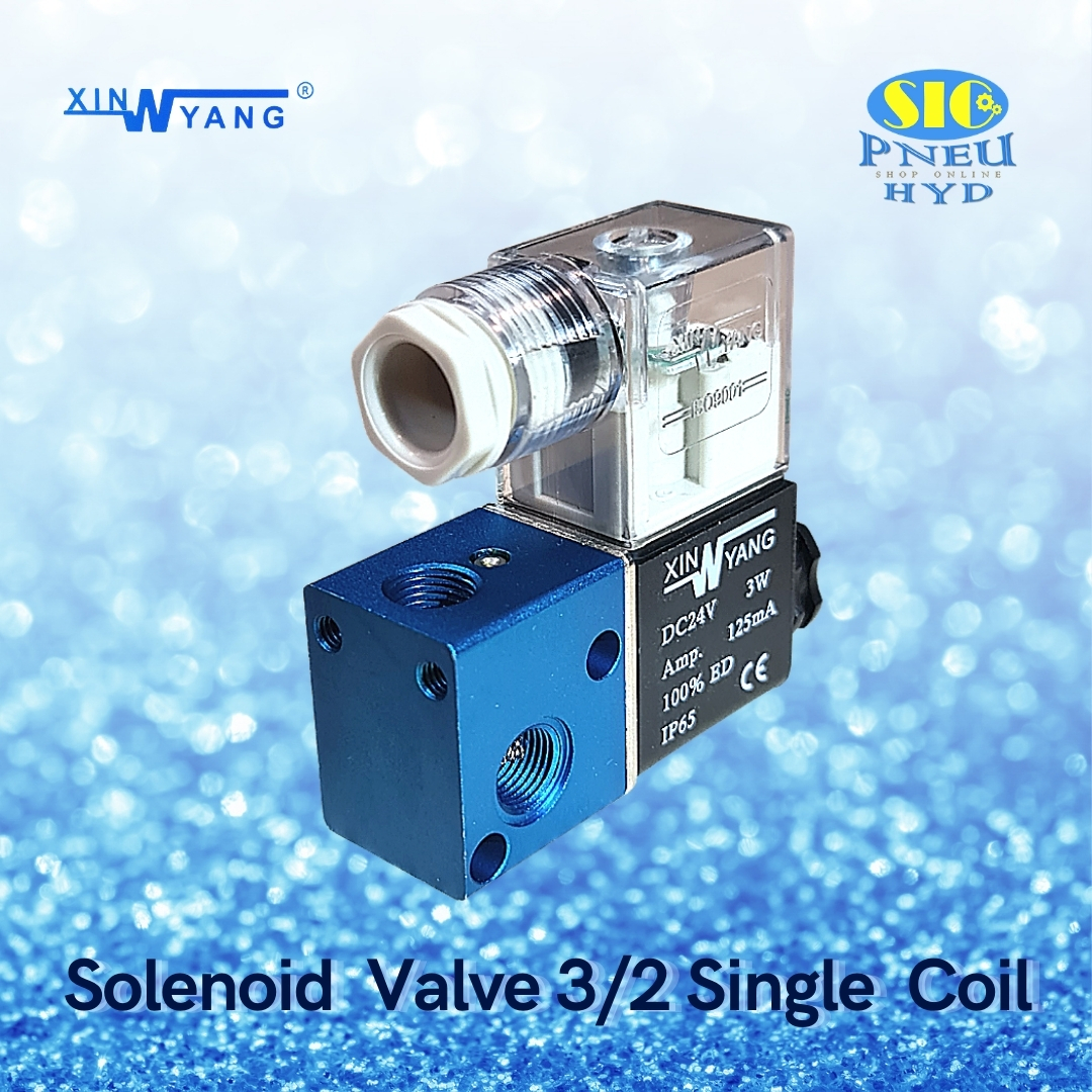 3V1-06 : SOLENOID VALVE XINYANG โซลินอยด์วาล์วลม 3/2 คอยล์ข้างเดียว เกลียว 1/8" PT