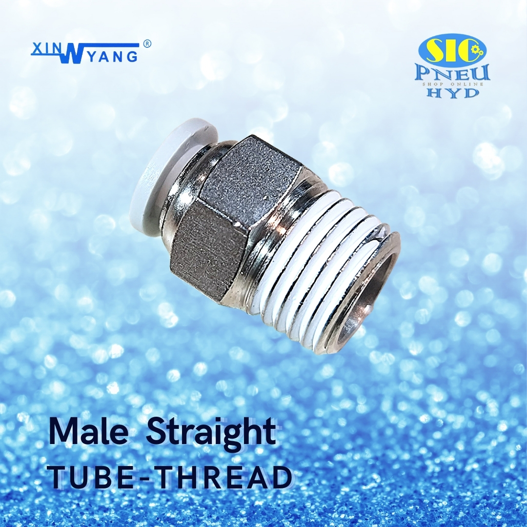 SPC : MALE STRAIGHT TUBE TO THREAD ข้อต่อลมต่อตรงสวมสาย เกลียวนอก เกลียว PT