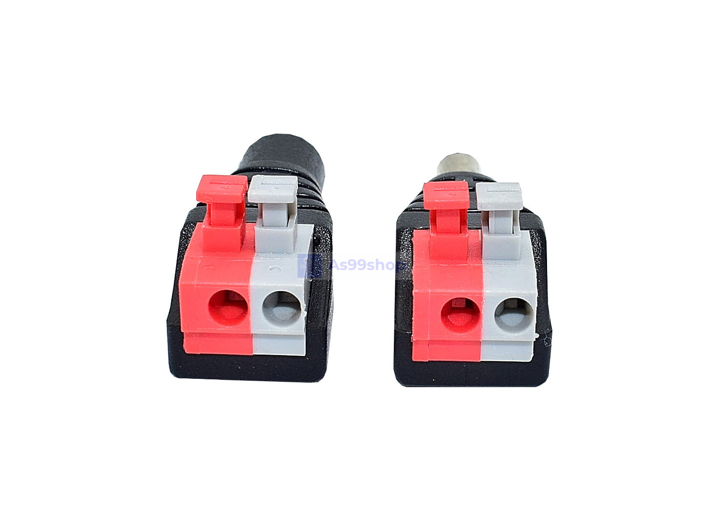 ปลั๊ก push-type DC power connector Male & Female 2.1x5.5mm ตัวผู้ +ตัวเมีย จำนวน 1 ชุด (2 ตัว)